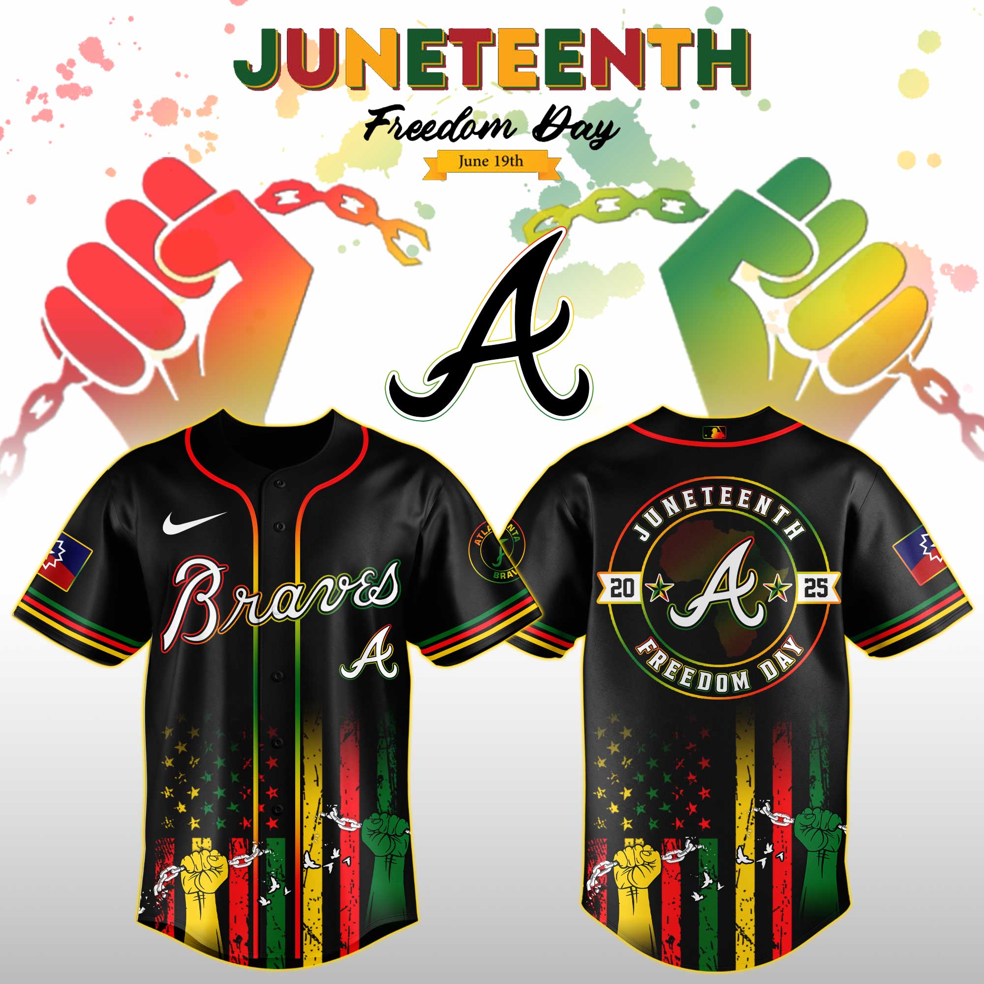 Atlanta Braves Mlb X Juneteenth Day Jersey Edition Jersey 2025 PT67732
