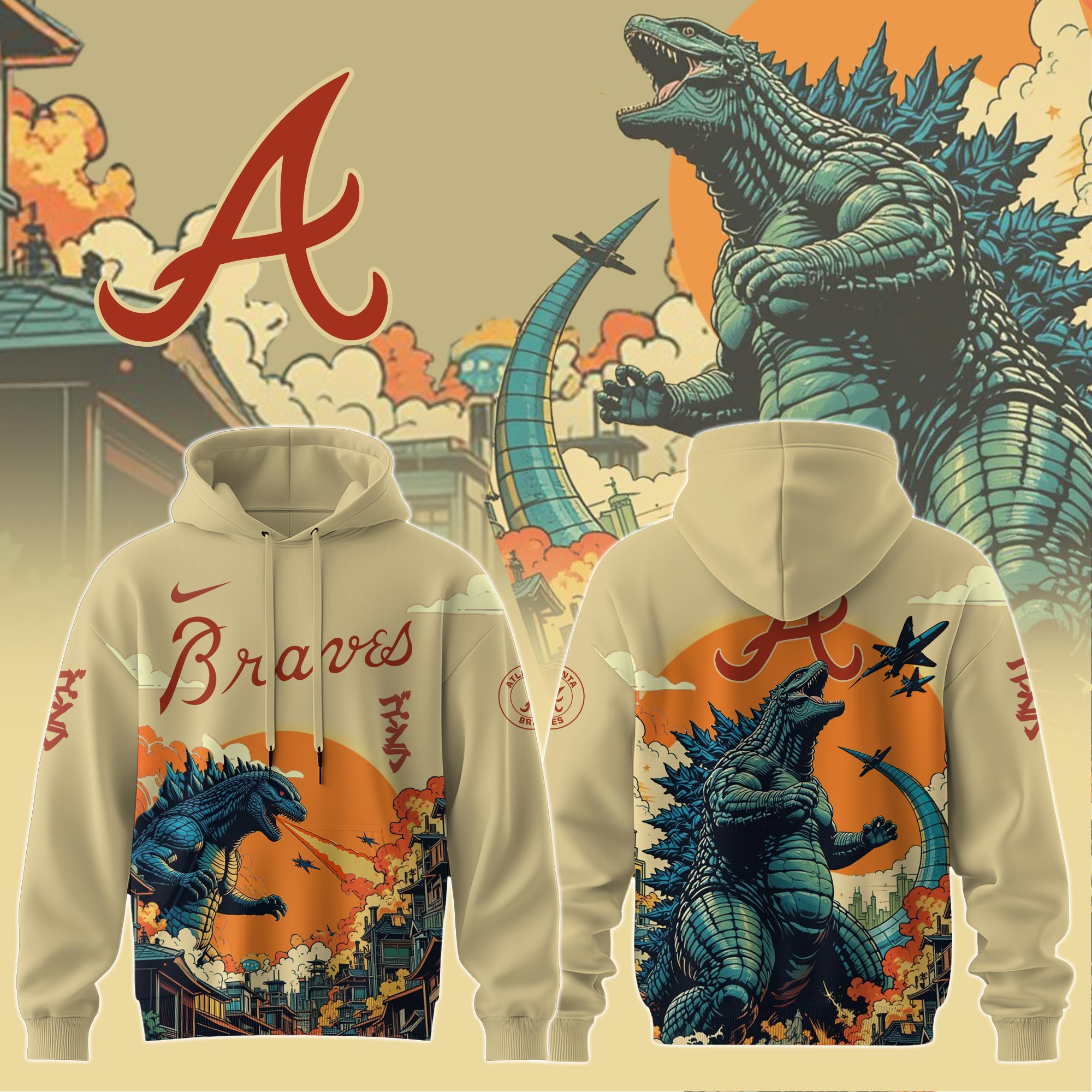Atlanta Braves Special Godzilla Limited Edition Hoodie PT72793