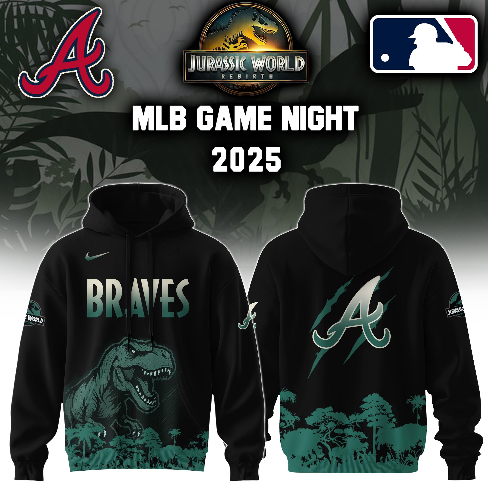Atlanta Braves X Jurassic World Hooide Colab 2025 Editons Limited PT70155