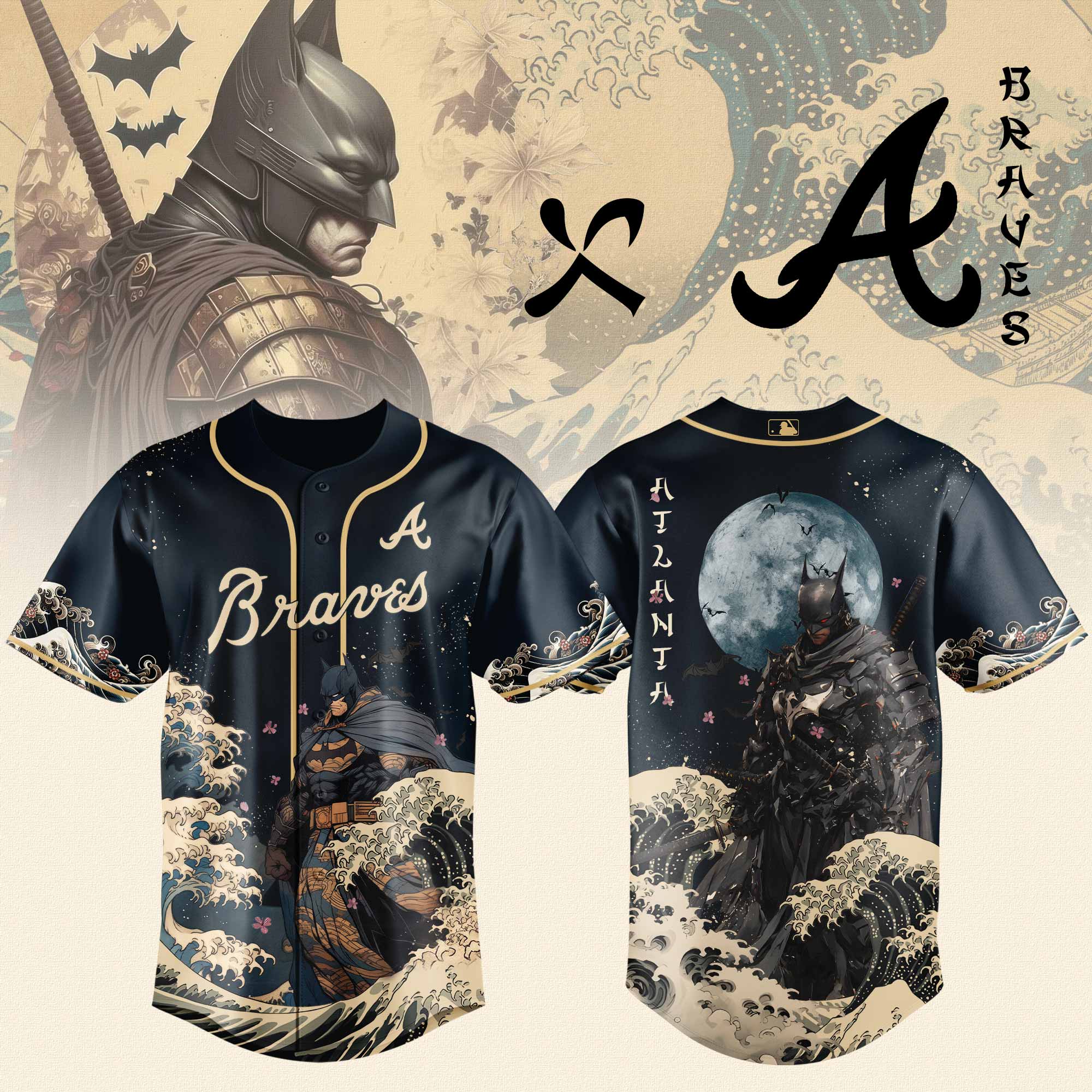 Atlanta Braves x Batman Night Limited Edition Jersey 2025 PT71797