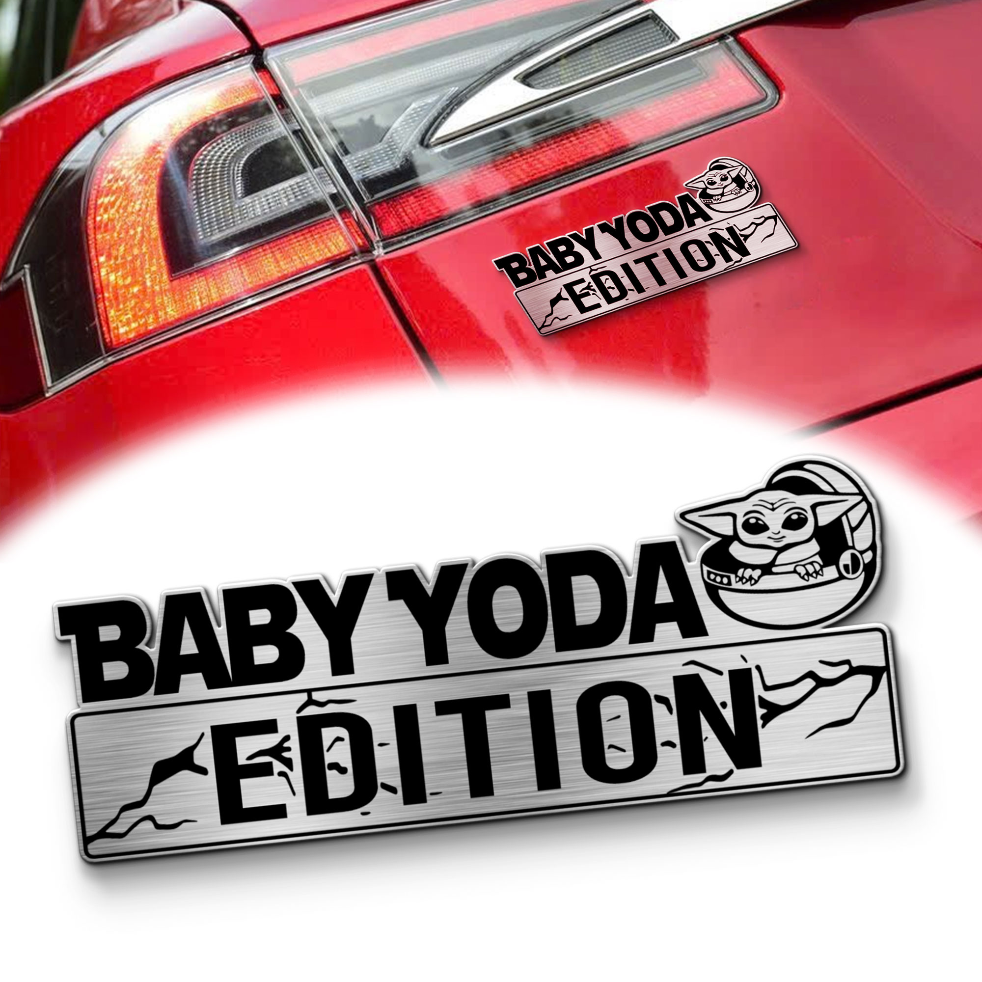 Baby Yoda Edition Laser-engraved Car Badge MS10227