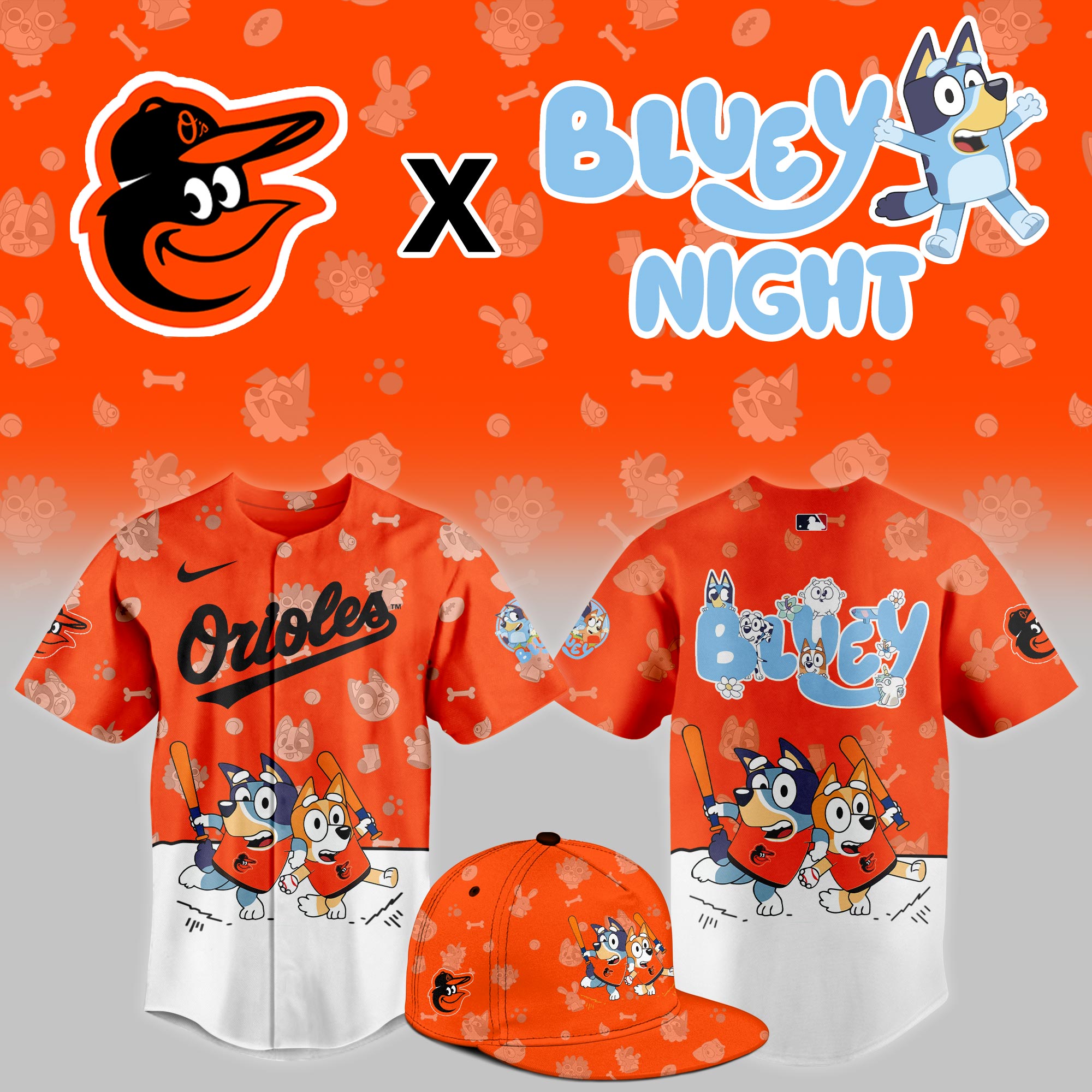 Baltimore Orioles 2025 Bluey Night Event Limited Jersey PT68339