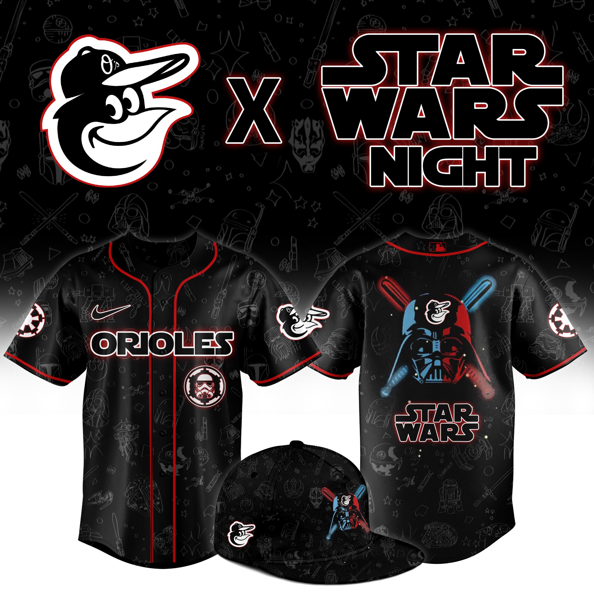 Baltimore Orioles 2025 Star Wars Night Limited Jersey MS06585