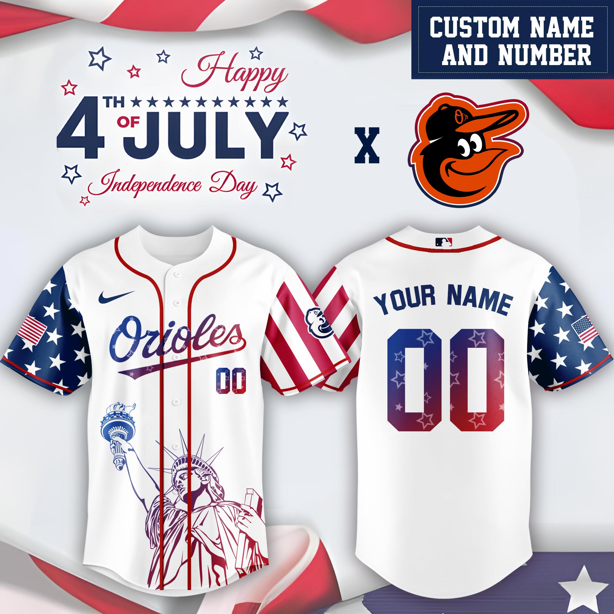 Baltimore Orioles Special Independence Day Limited Edition Jersey #2 PT68877