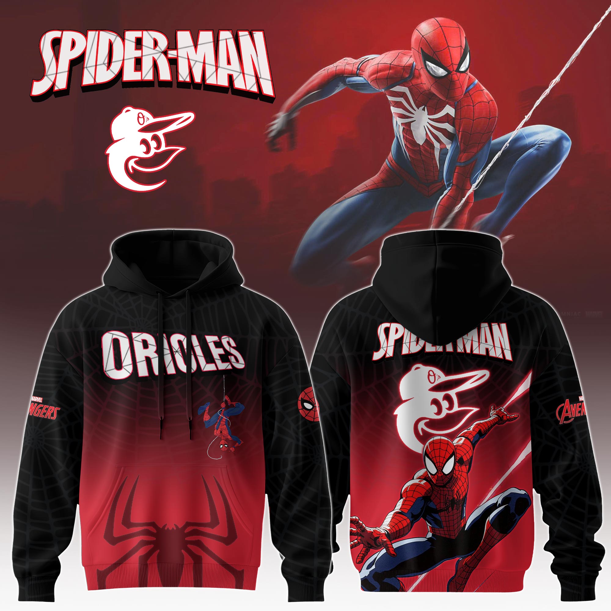 Baltimore Orioles X Spider Man Game Night Special Edition Hoodie MS06515