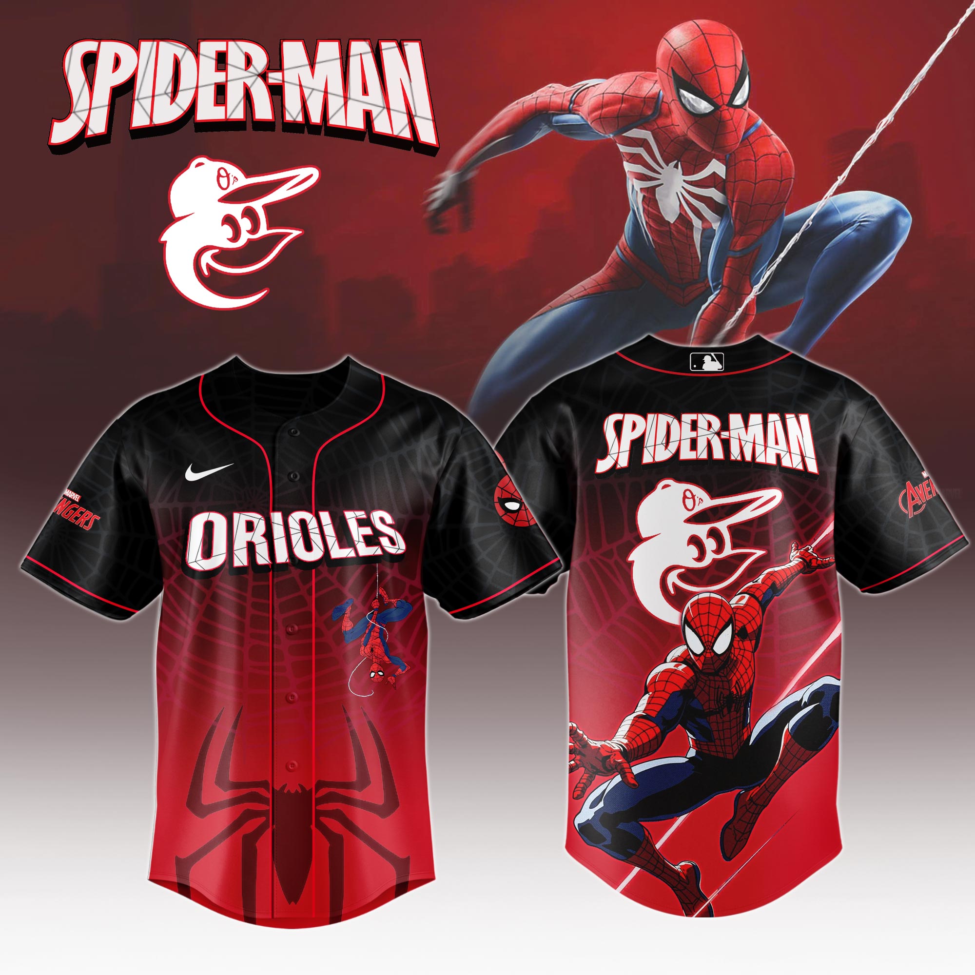 Baltimore Orioles X Spider Man Game Night Special Edition Jersey MS06545