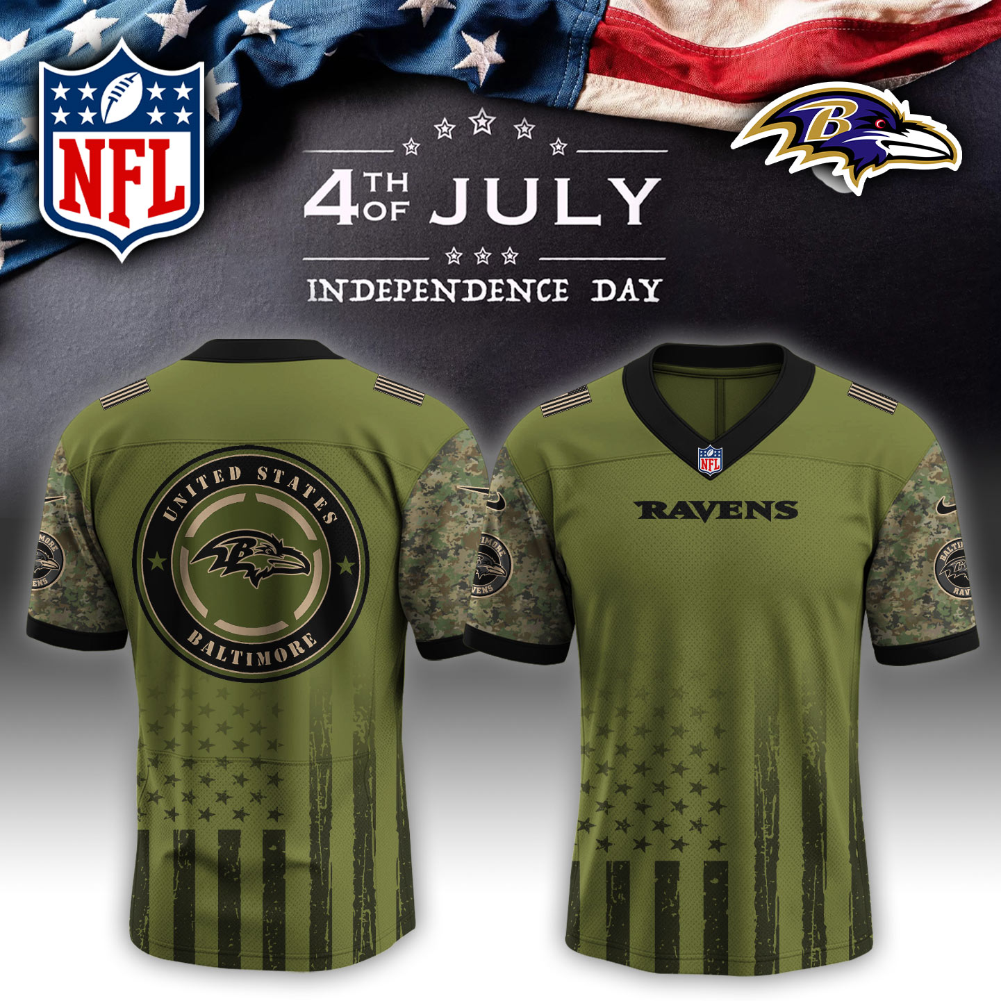 Baltimore Ravens NFL x Independent Day Jersey PT70268