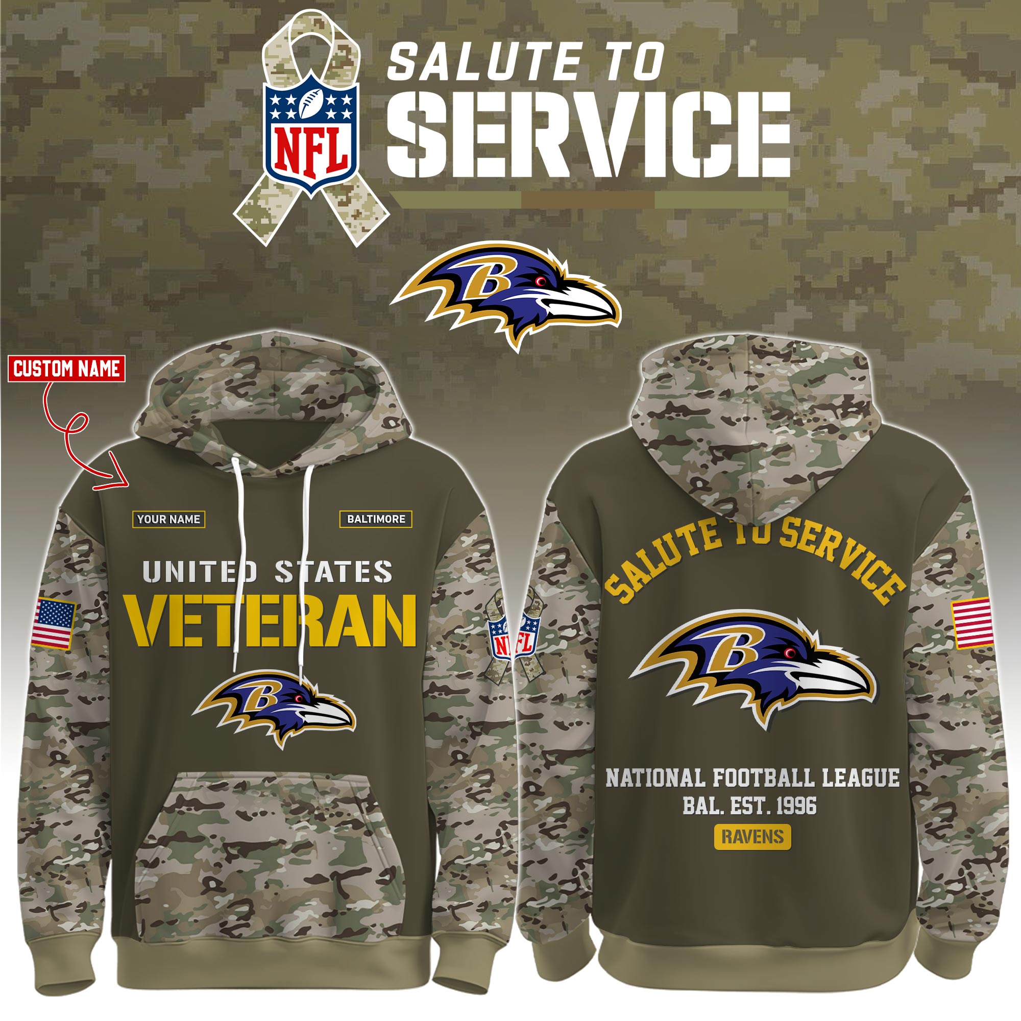 Baltimore Ravens Veteran Birthday Limited Editions Ver 3 PT76043