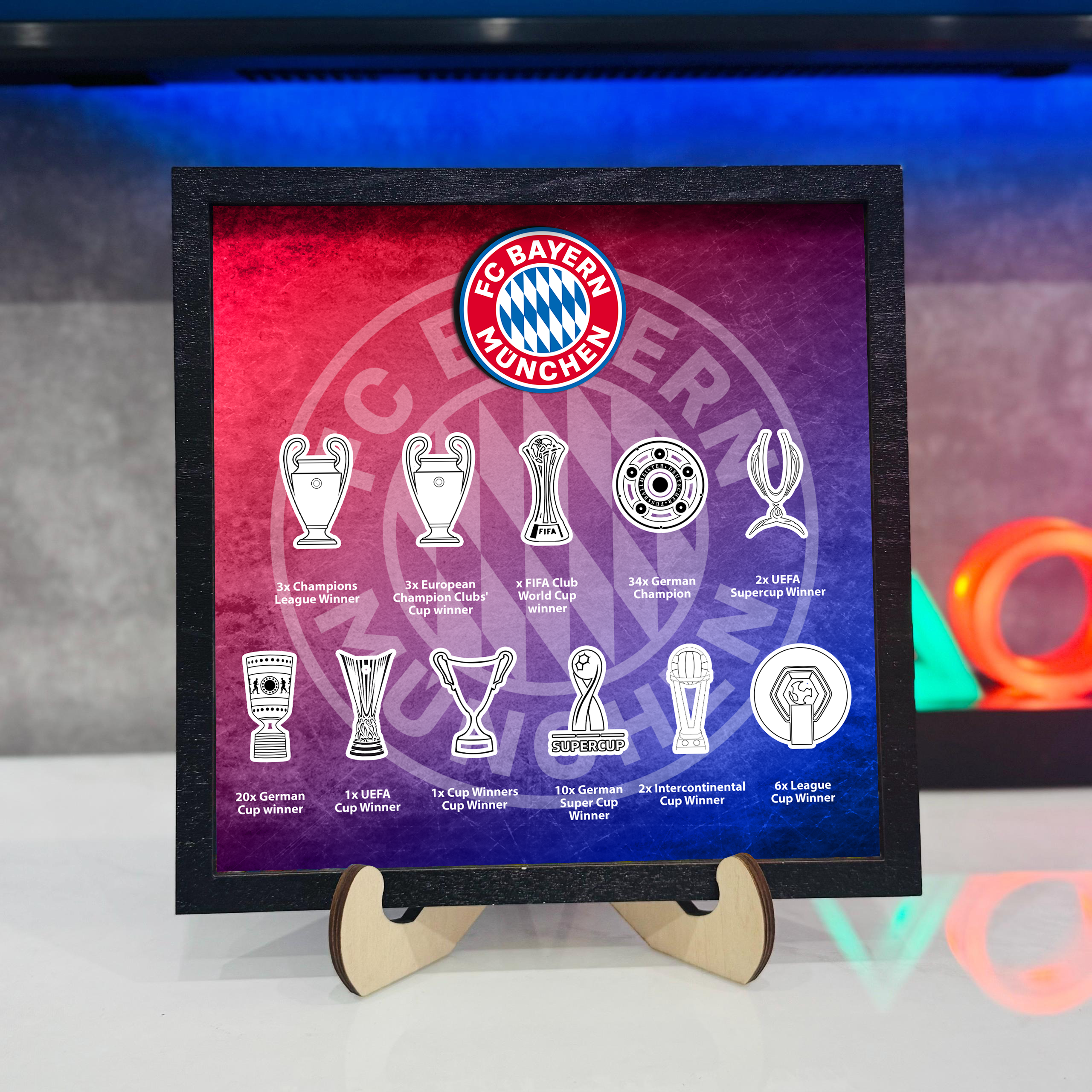 Bayern Munich Wooden Sign With Wooden Stand PT69969