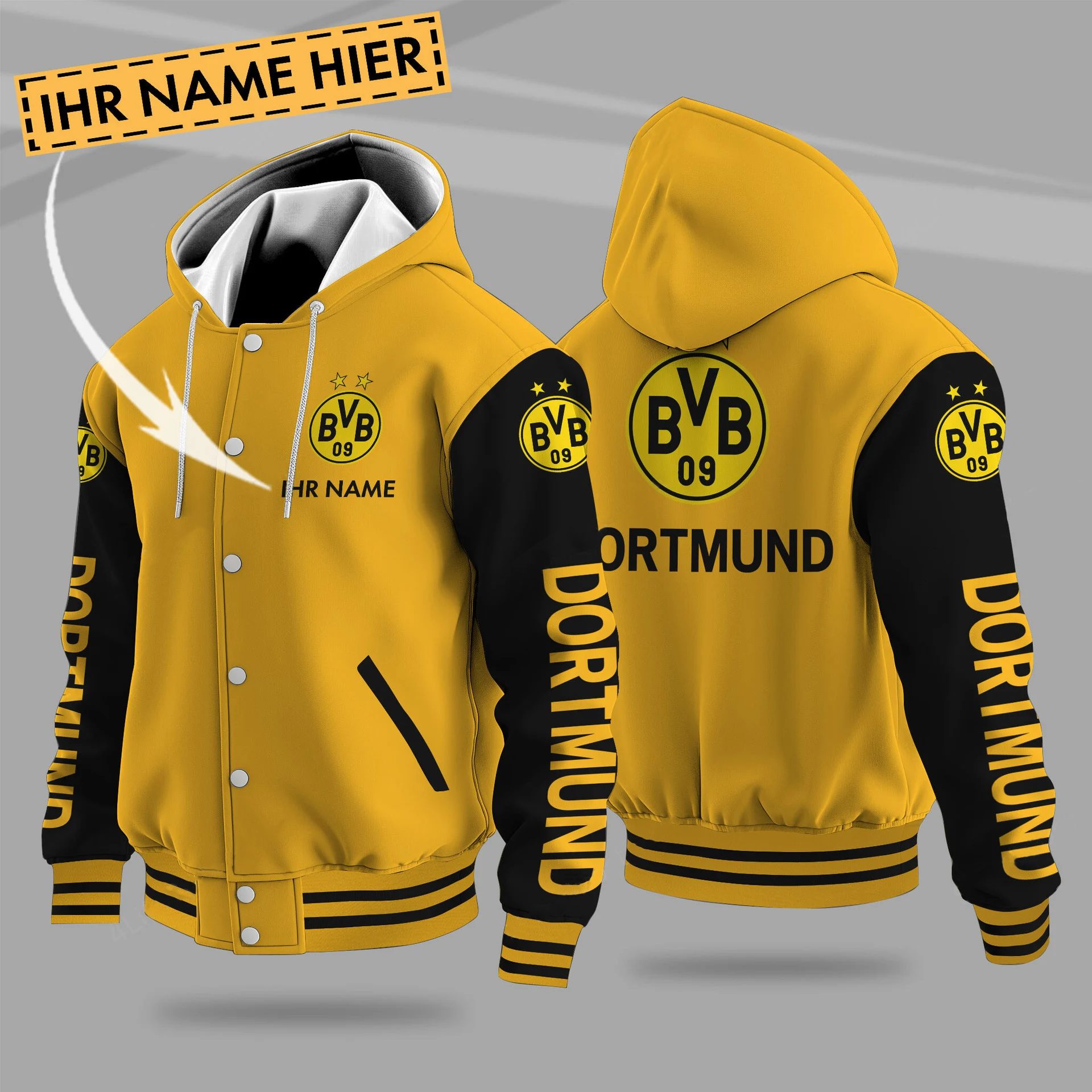 Borussia Dortmund Hooded Baseball Jacket PT71266
