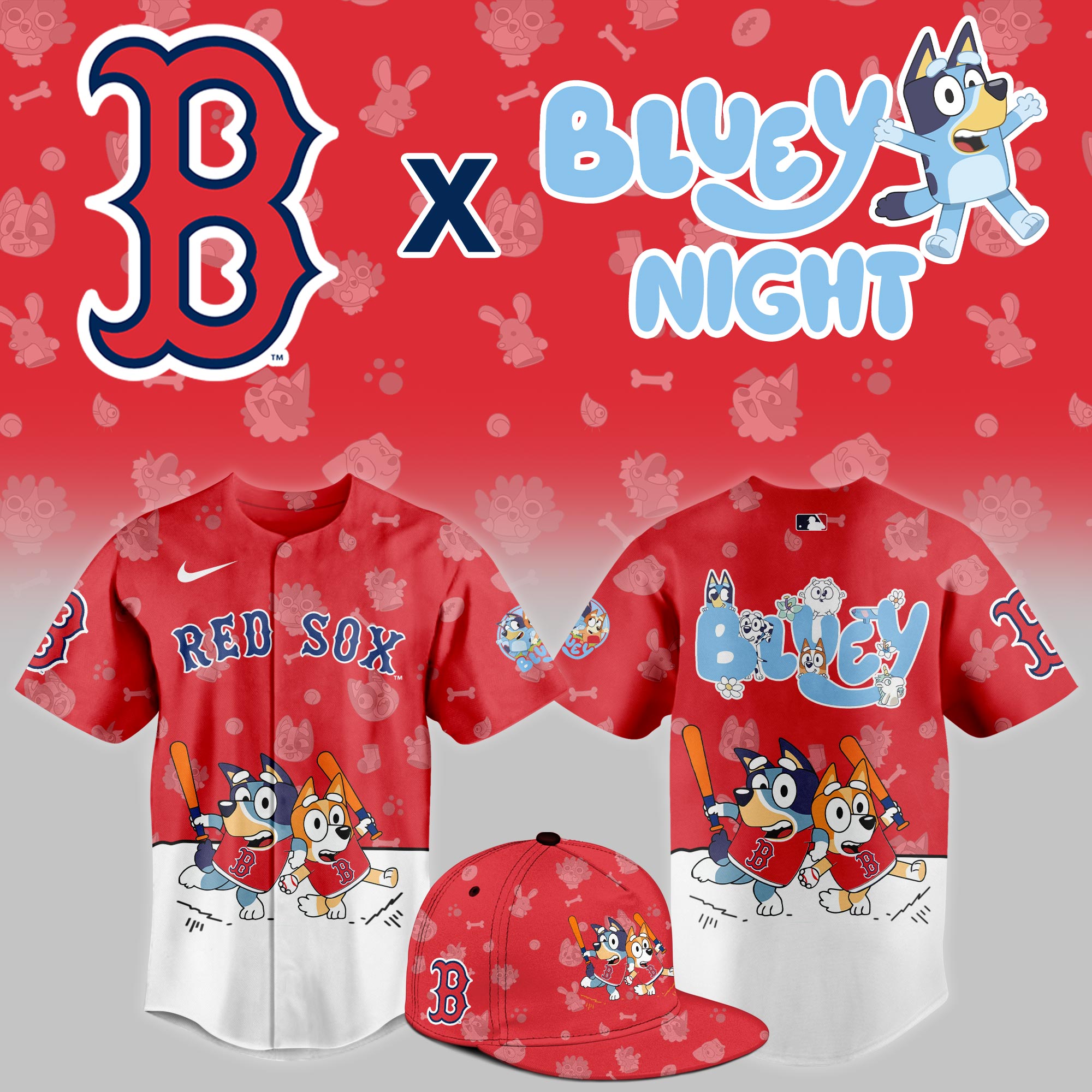 Boston Red Sox 2025 Bluey Night Limited Jersey PT68342