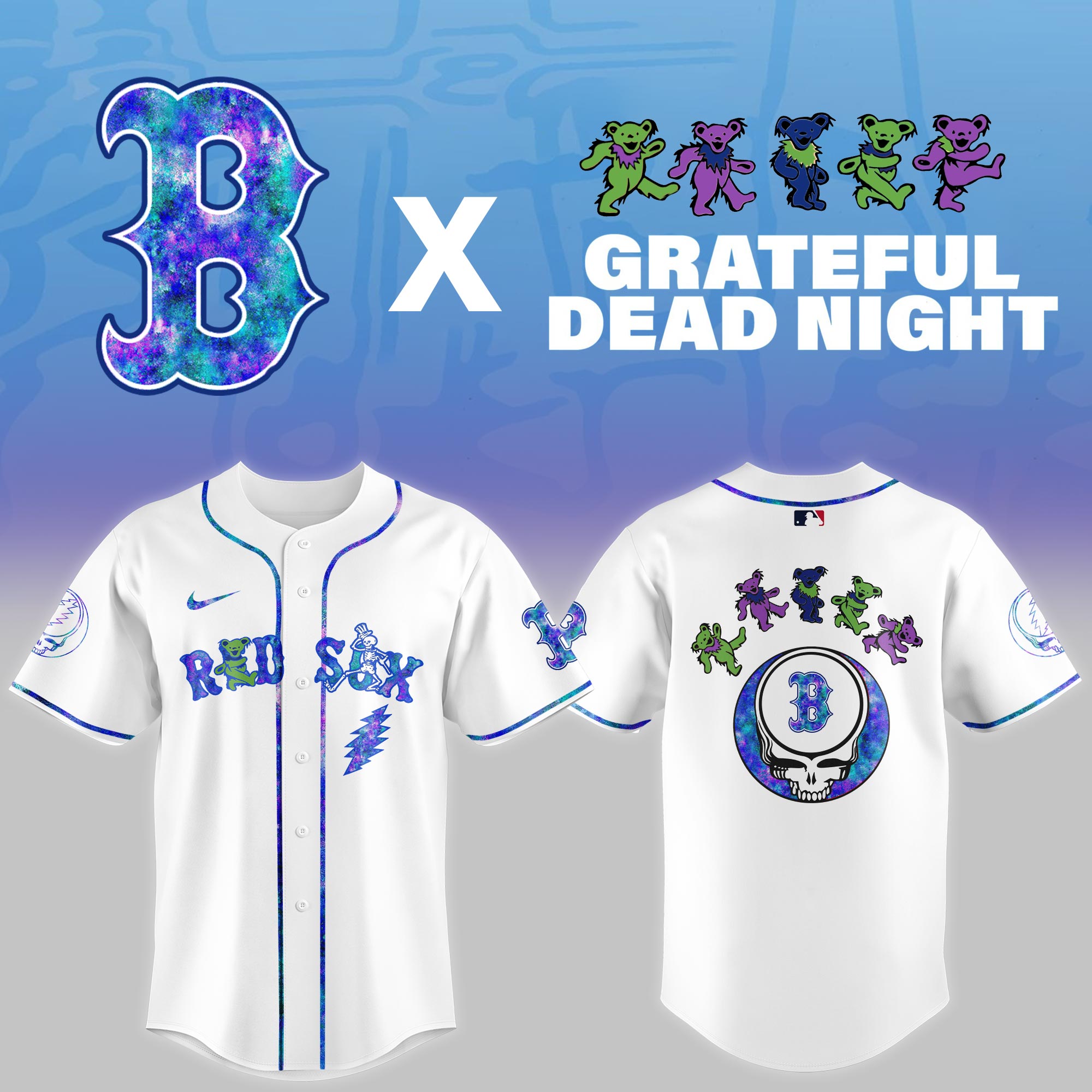 Boston Red Sox 2025 Grateful Dead Night Limited Jersey PT68309