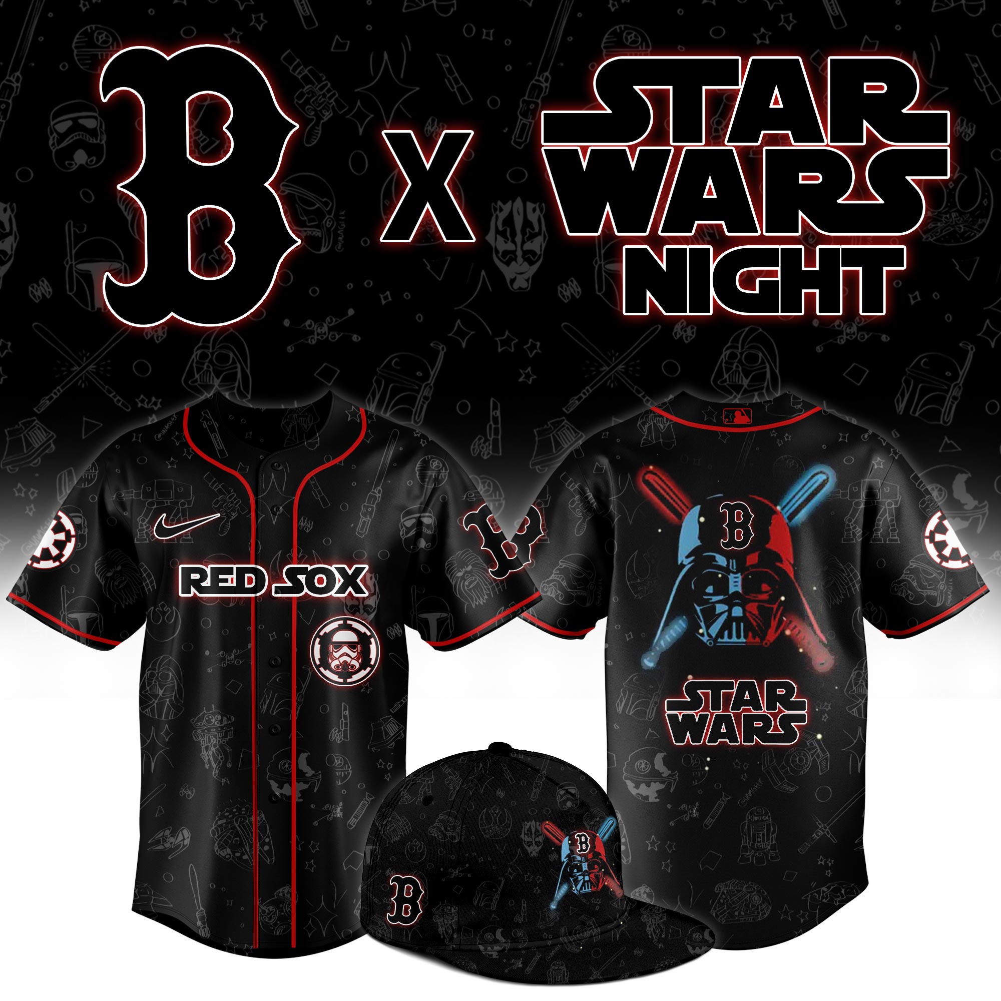 Boston Red Sox 2025 Star Wars Night Limited Jersey MS06568