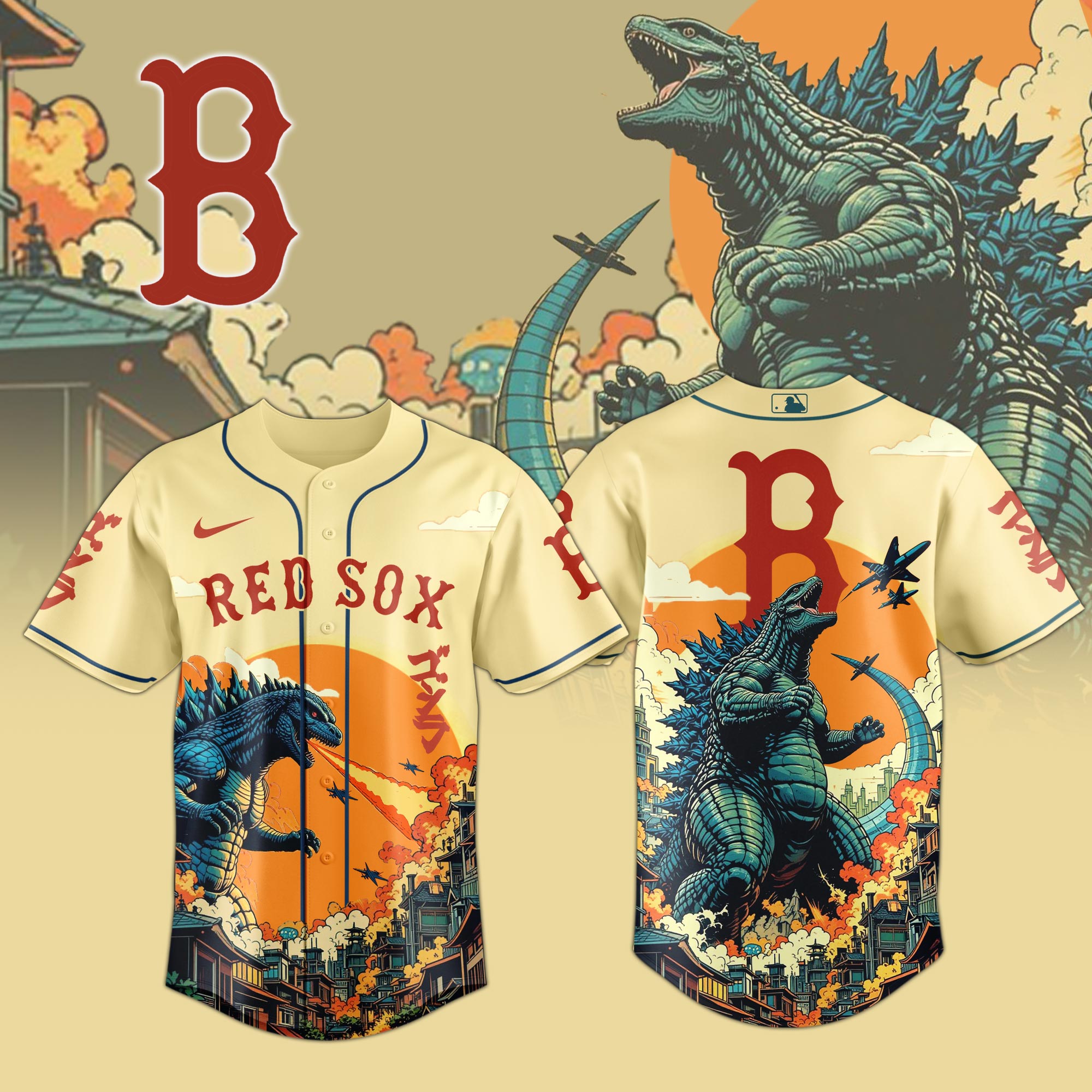 Boston Red Sox Special Godzilla Limited Edition Jersey PT72814