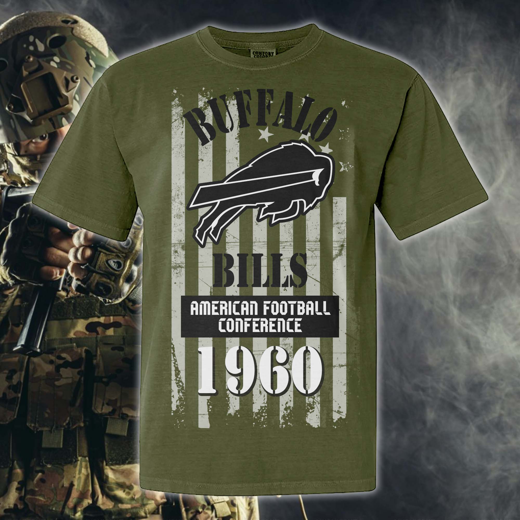 Buffalo Bills Green Armed Forces NFL T-shirt PT67844