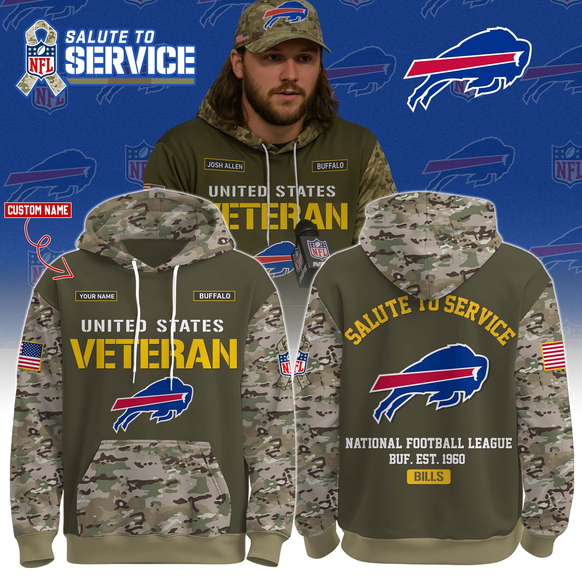 Buffalo Bills Veteran Birthday Limited Editions Ver 3 PT76046
