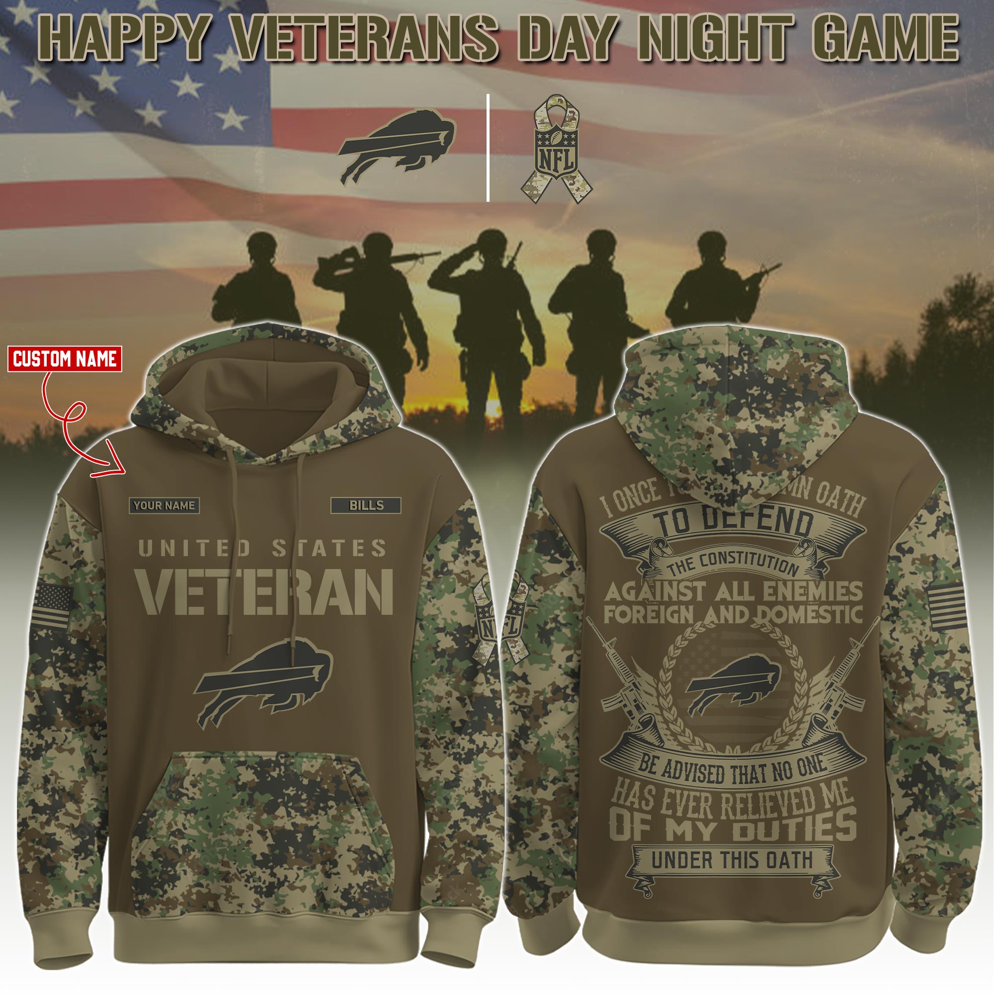 Buffalo Bills Veteran Limited Editions Hoodie Ver 2 PT76048