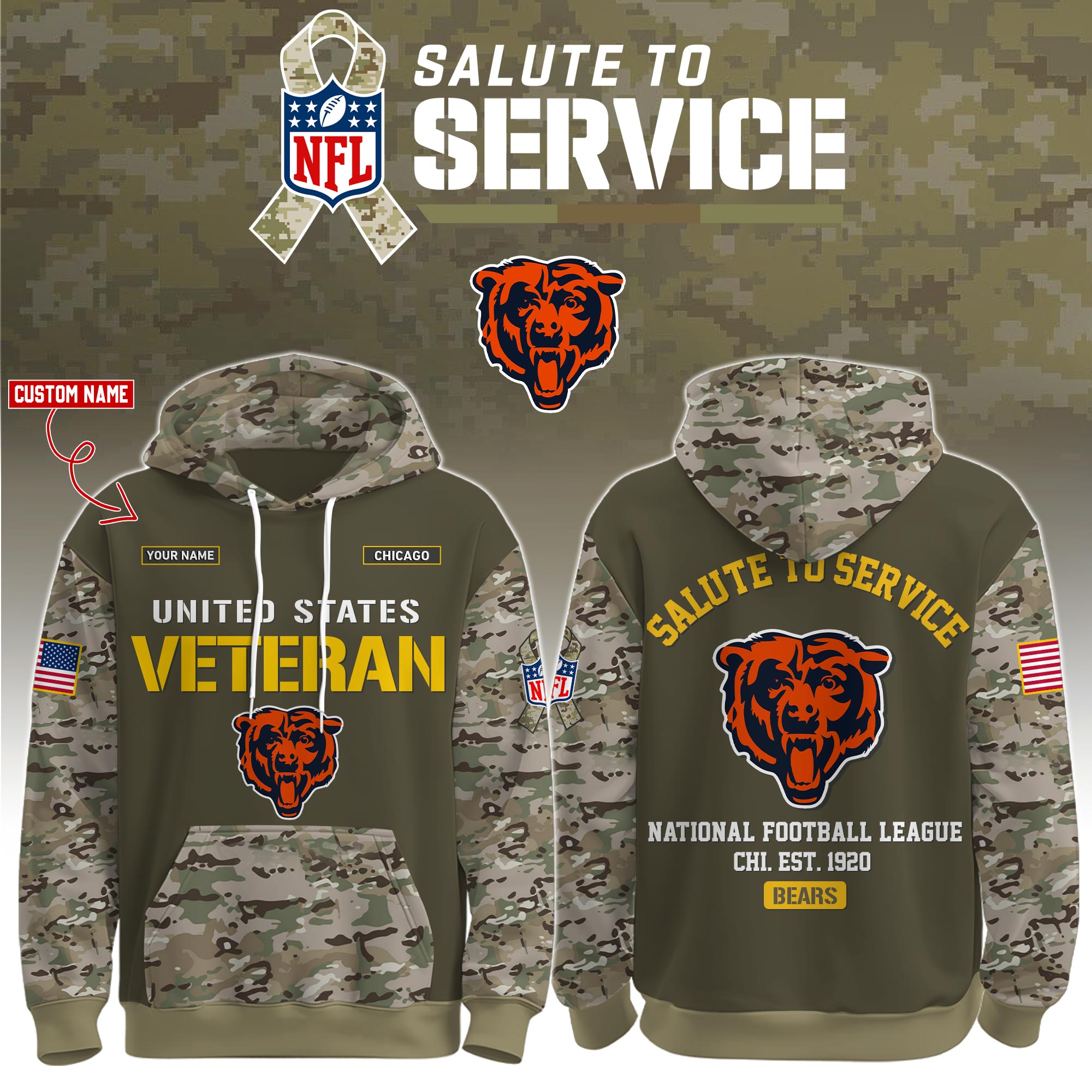 Chicago Bears Veteran Birthday Limited Editions Ver 3 PT76052