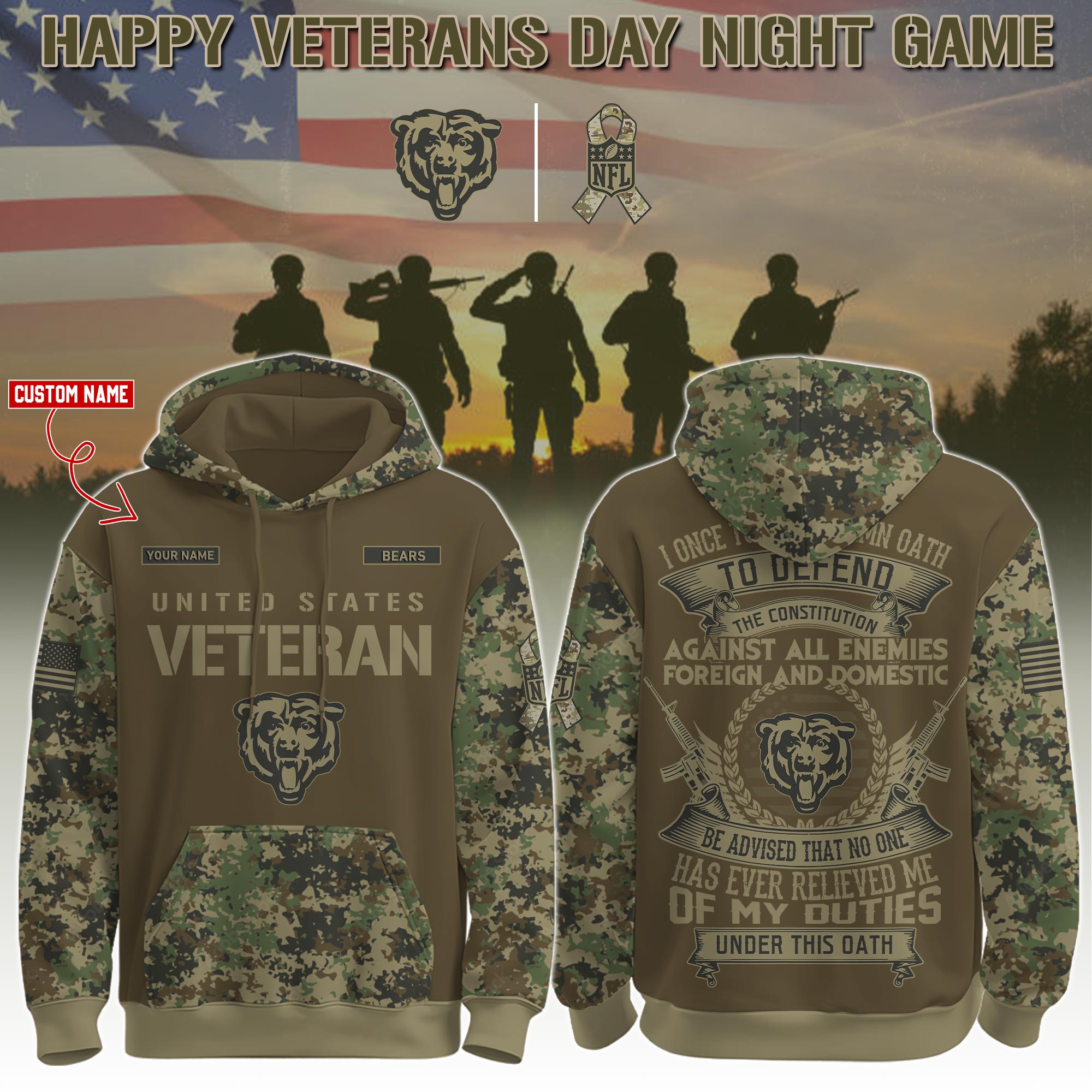 Chicago Bears Veteran Limited Editions Hoodie Ver 2 PT76054