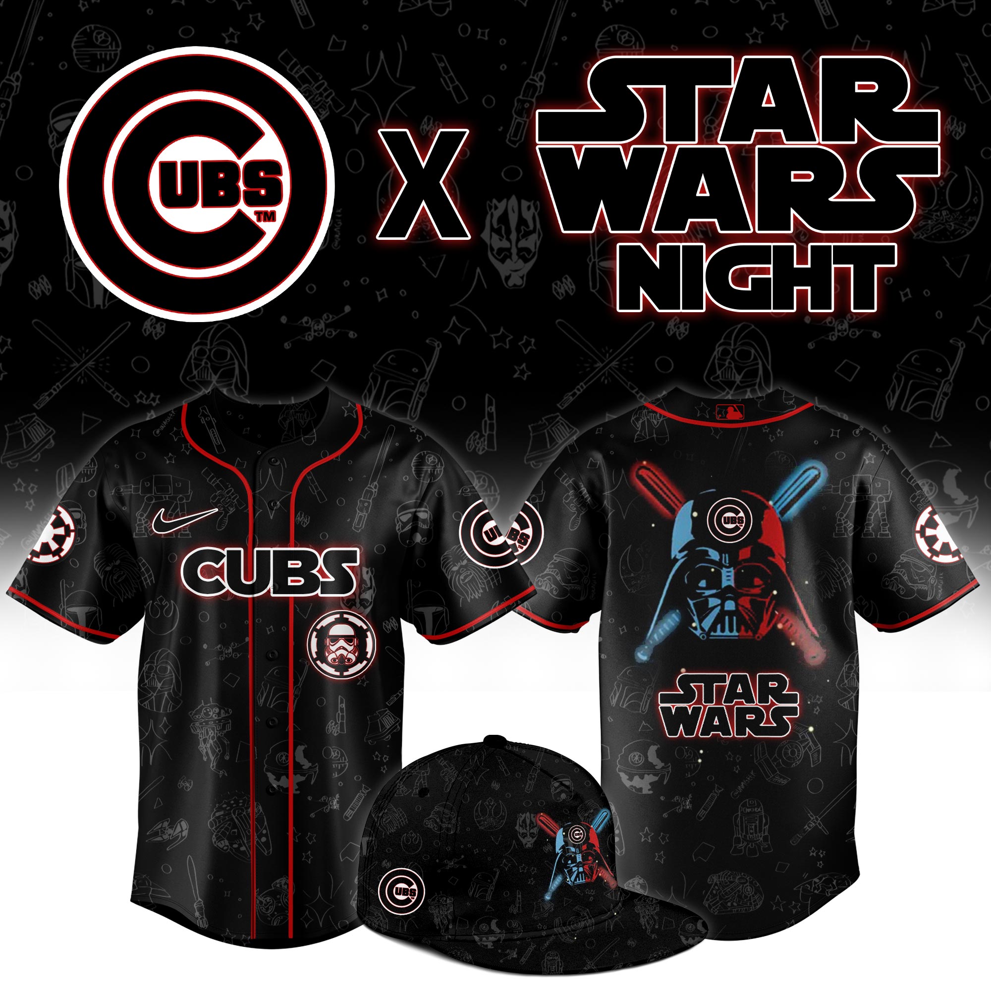 Chicago Cubs 2025 Star Wars Night Limited Jersey MS06586