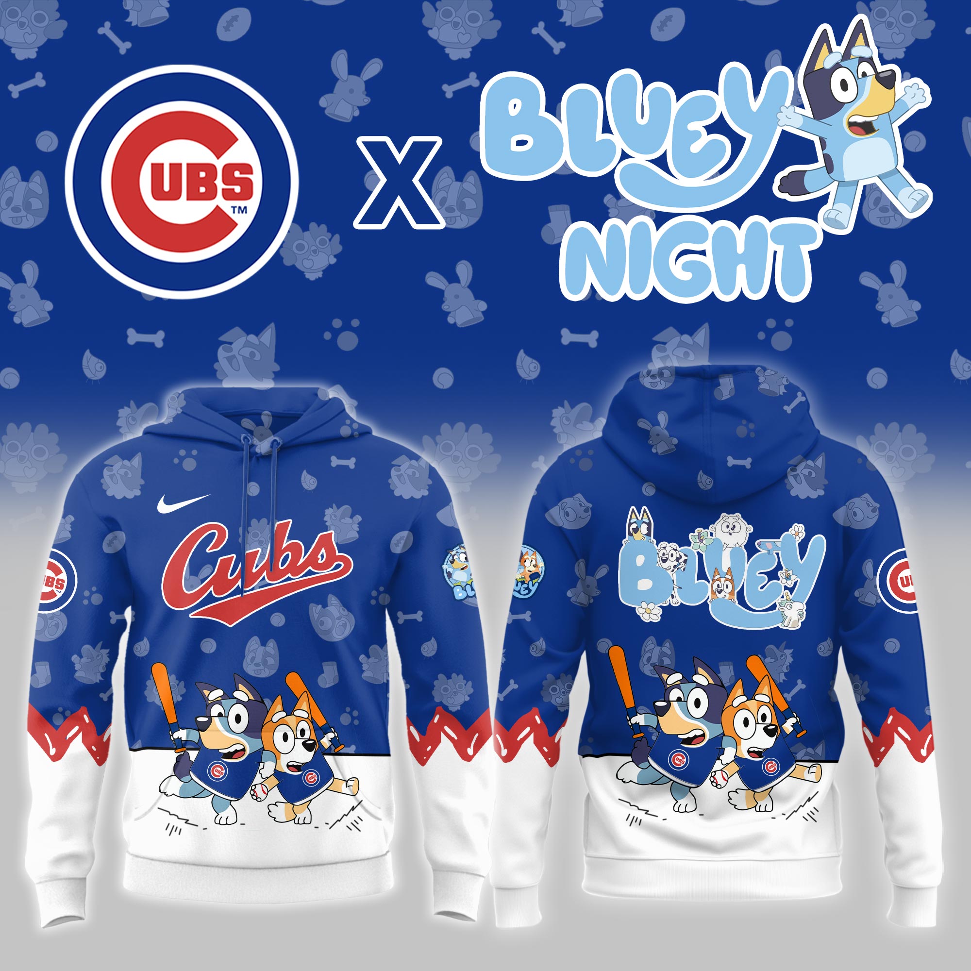 Chicago Cubs Bluey Theme Night Limited Hoodie PT68402