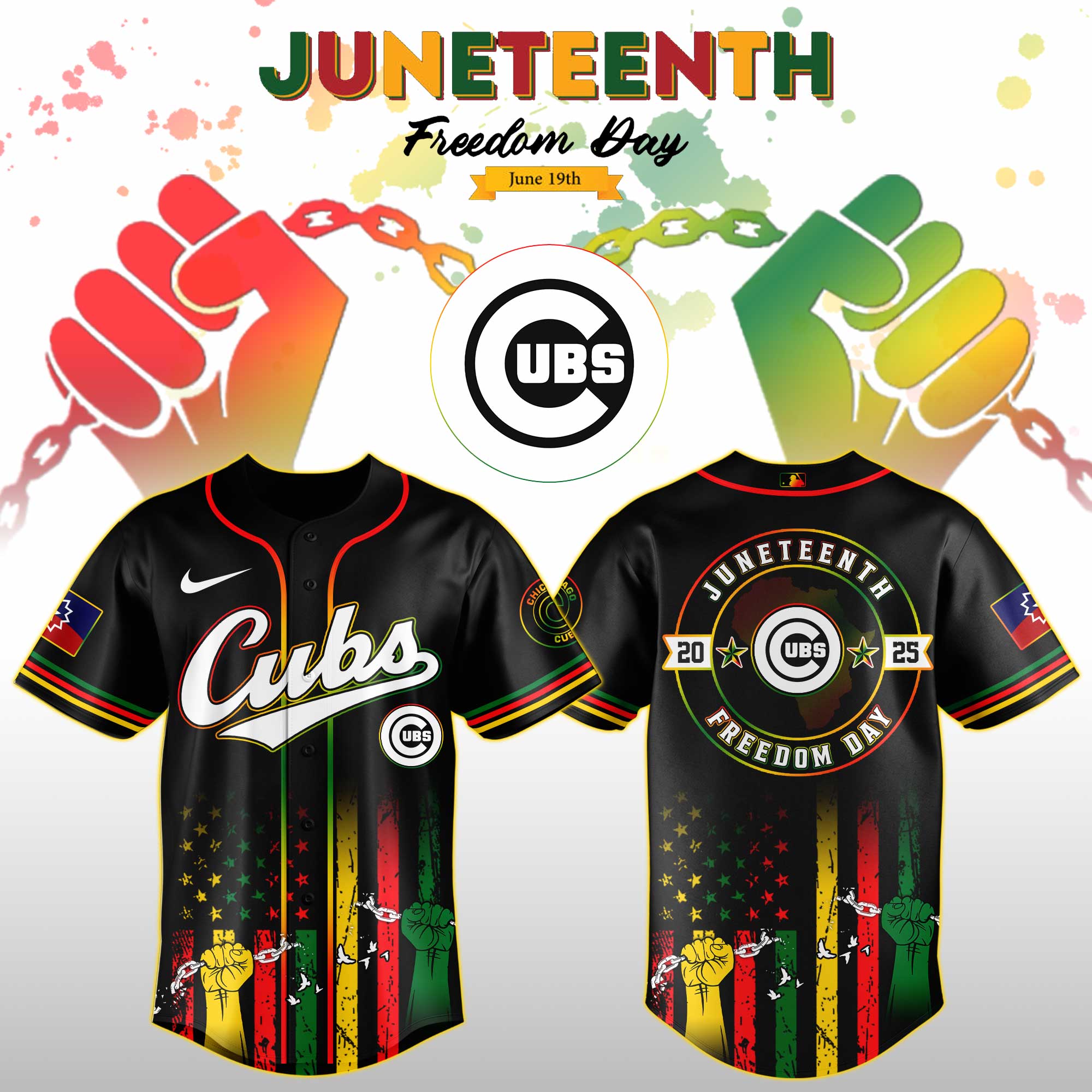 Chicago Cubs Mlb X Juneteenth Day Jersey Edition Jersey 2025 PT67735
