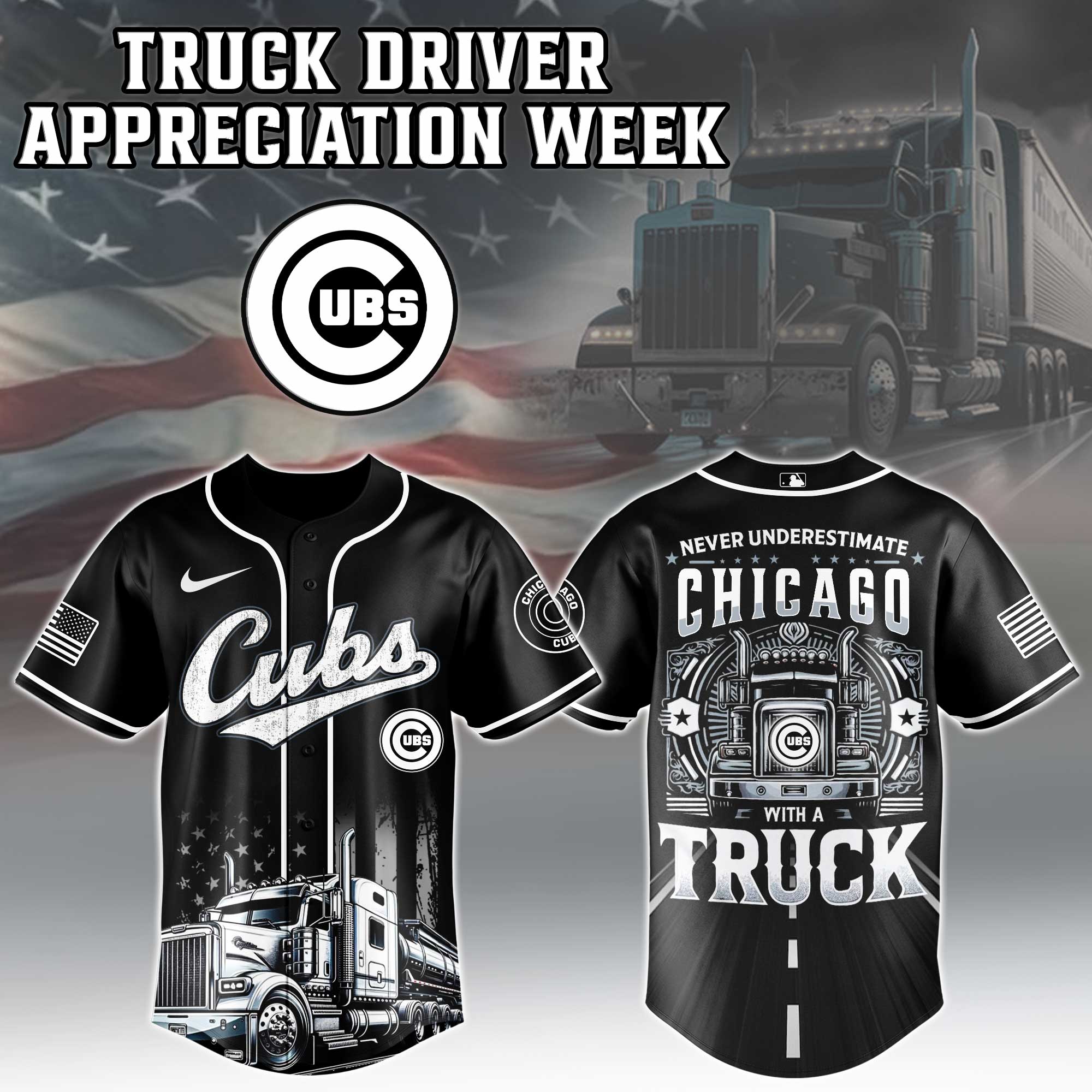Chicago Cubs Mlb X Nation Truck Driver Appreciation Week Limited Edition Jersey 2025 PT68098
