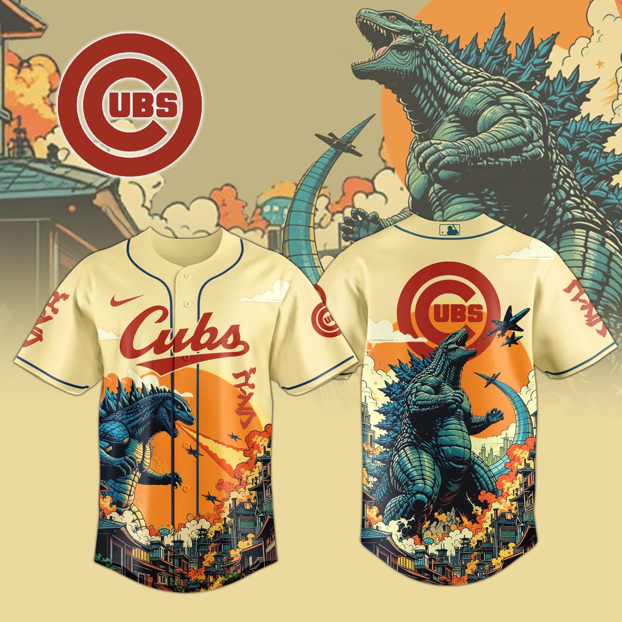 Chicago Cubs Special Godzilla Limited Edition Jersey PT72815