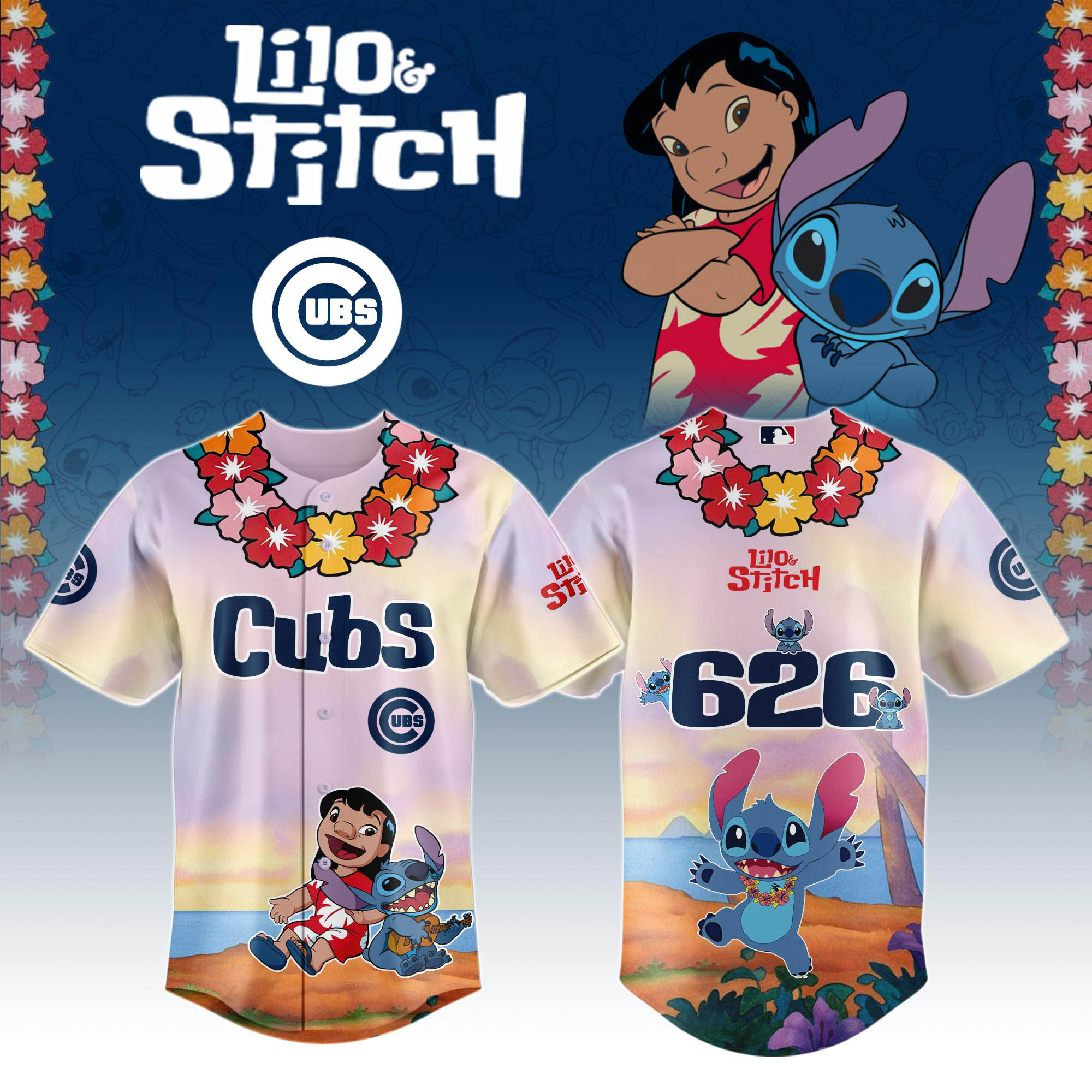 Chicago Cubs X Lilo & Stitch Special Edition Jersey 2025 MLB X Lilo & Stitch Jersey PT67905