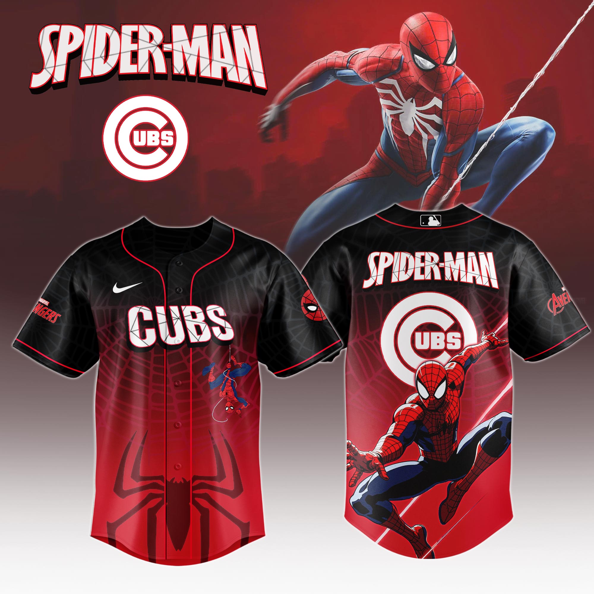 Chicago Cubs X Spider Man Game Night Special Edition Jersey MS06534