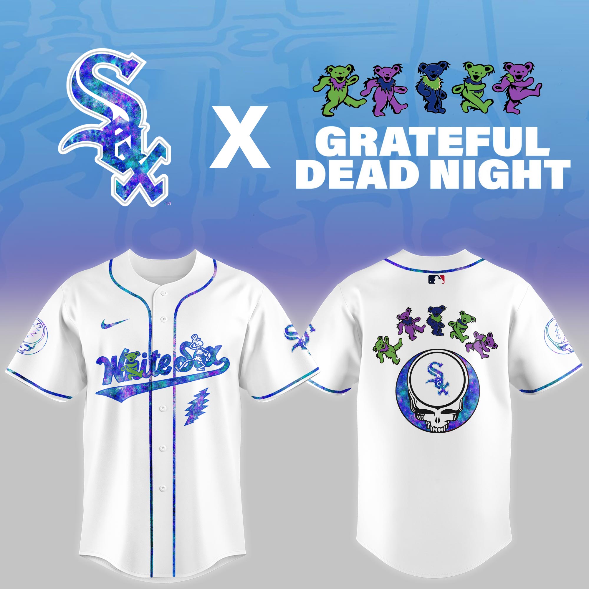 Chicago White Sox 2025 Grateful Dead Night Limited Jersey PT68320
