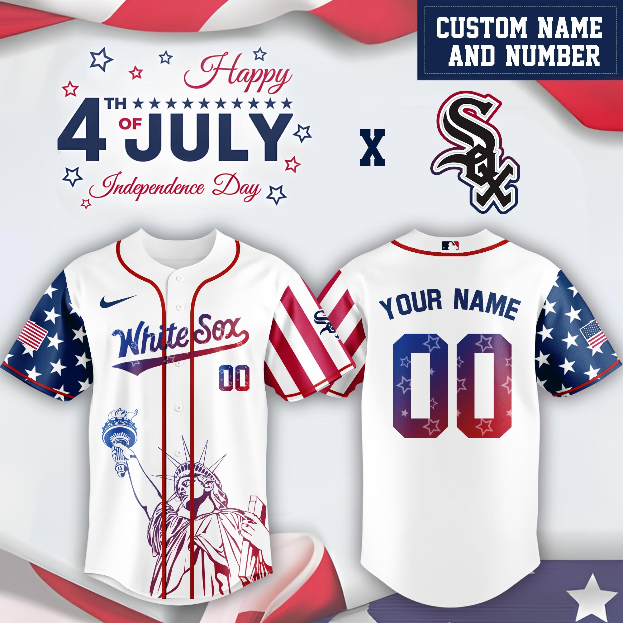 Chicago White Sox Special Independence Day Limited Edition Jersey #2 PT68879