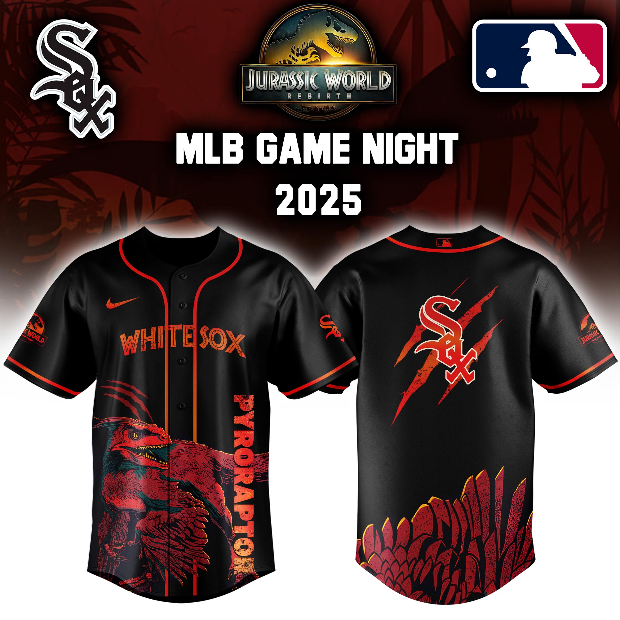 Chicago White Sox X Jurassic World Baseball Jersey Colab 2025 Editons Limited V3 PT70170
