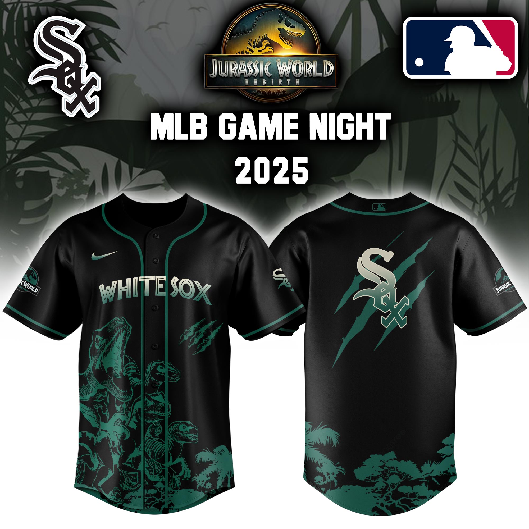 Chicago White Sox X Jurassic World Baseball Jersey Colab 2025 Editons Limited V2 PT70169
