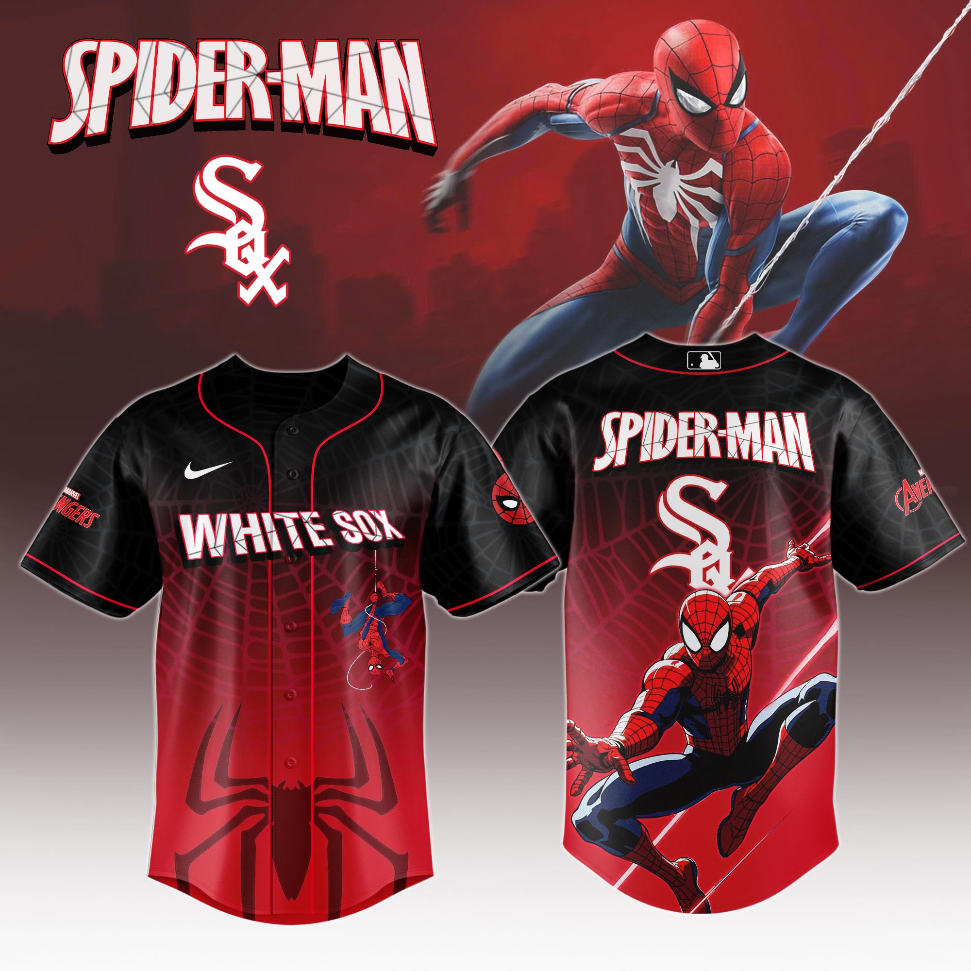Chicago White Sox X Spider Man Game Night Special Edition Jersey MS06546
