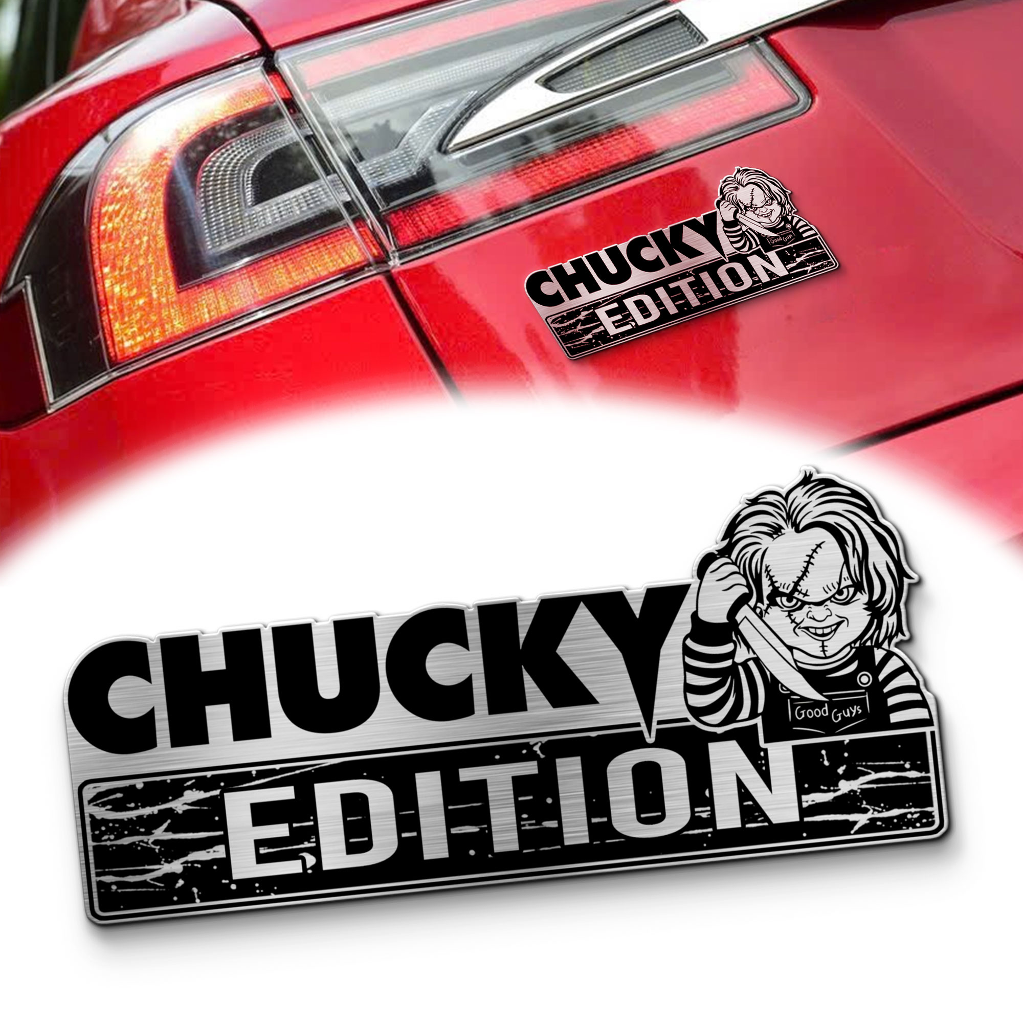 Chucky Edition Laser Engraved Car Name Emblem MS10186