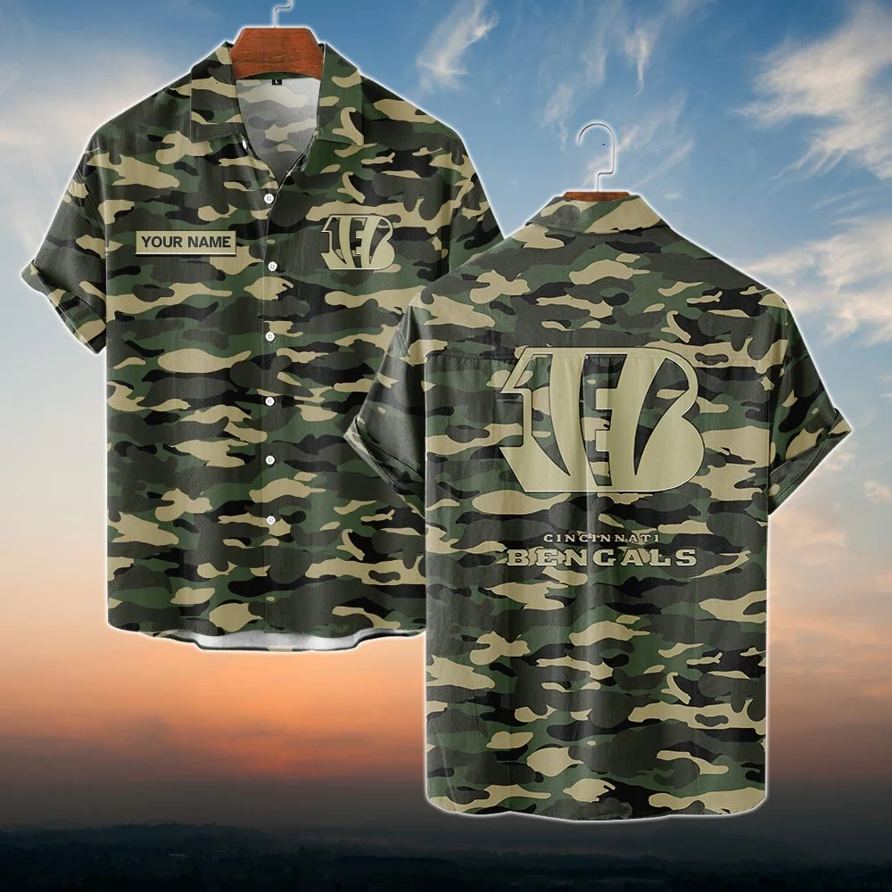 Cincinnati Bengals NFL Dark Camo Hawaiian Shirt PT68446