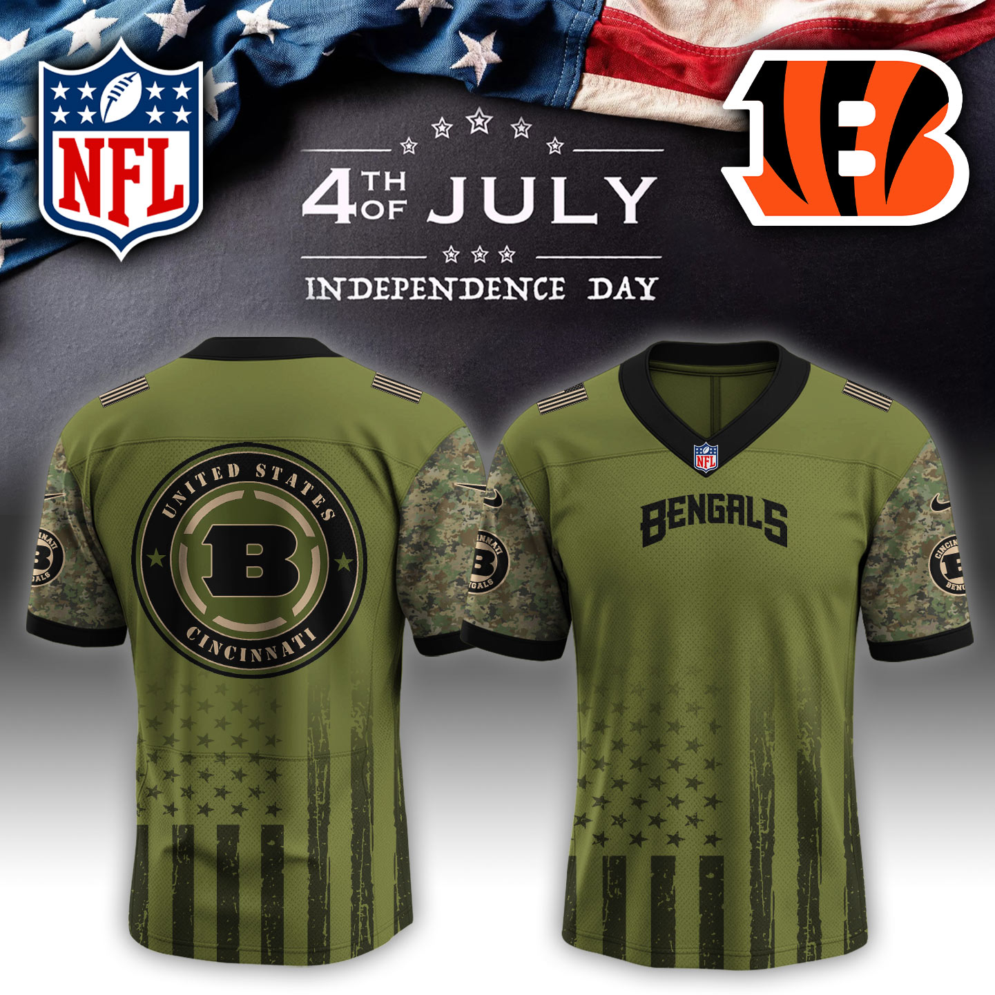 Cincinnati Bengals NFL x Independent Day Jersey PT70244