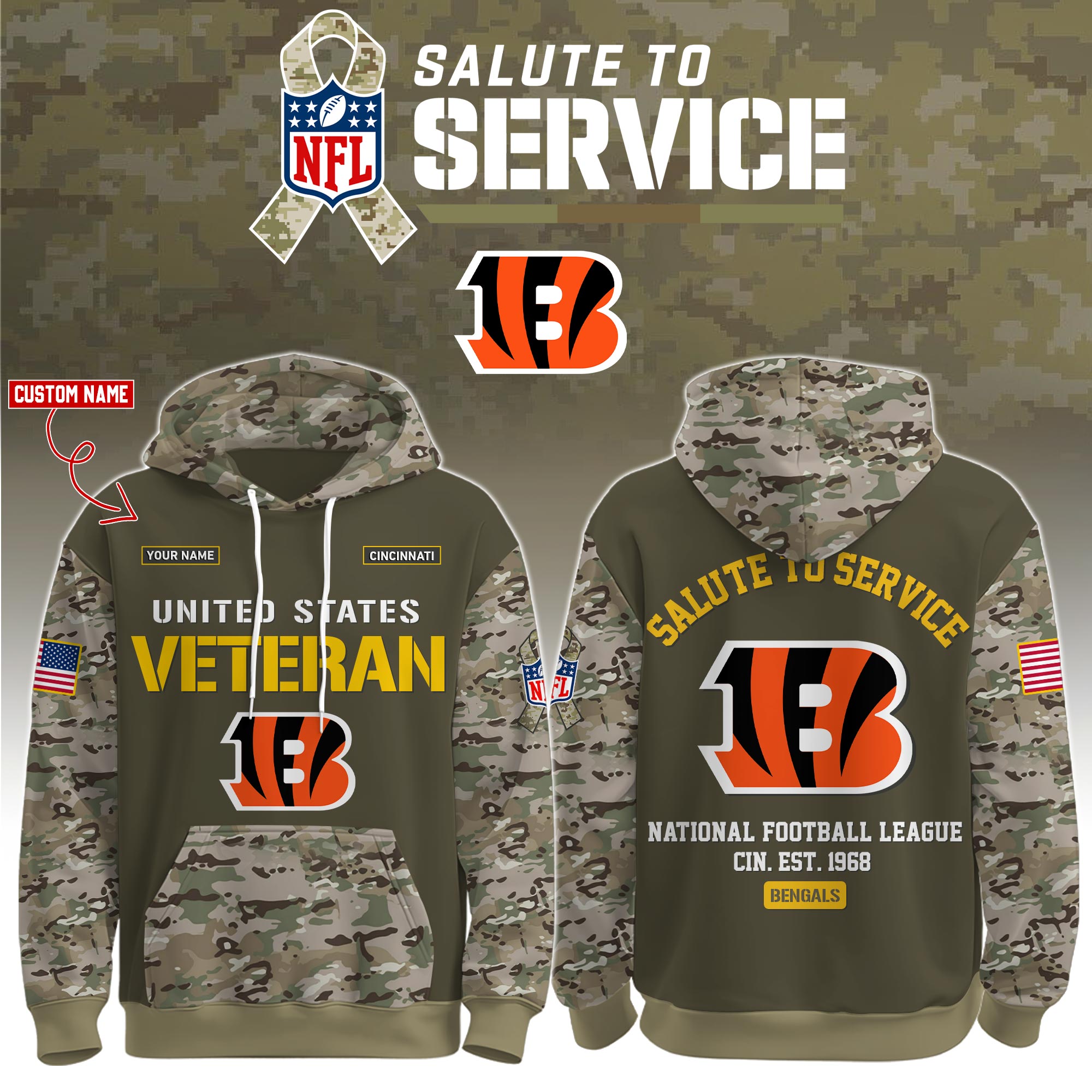 Cincinnati Bengals Veteran Birthday Limited Editions Ver 3 PT76055