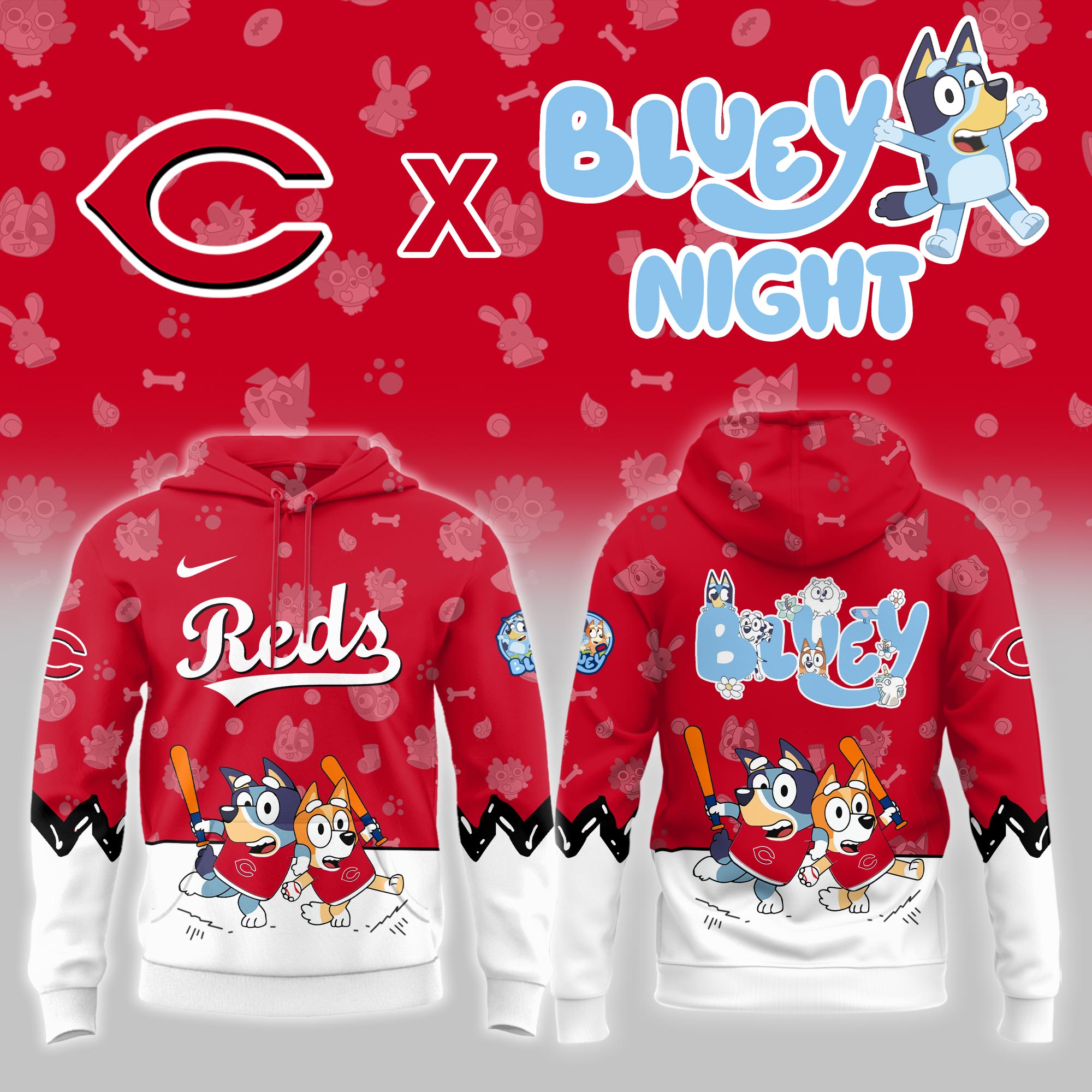 Cincinnati Reds Bluey Night Limited Hoodie PT68404