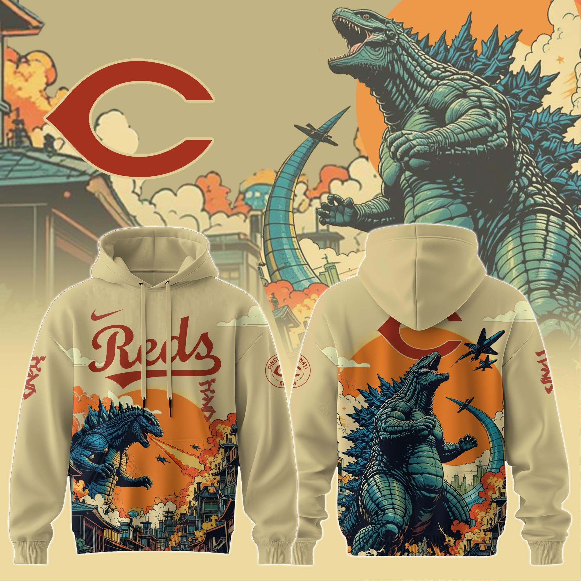 Cincinnati Reds Special Godzilla Limited Edition Hoodie PT72794