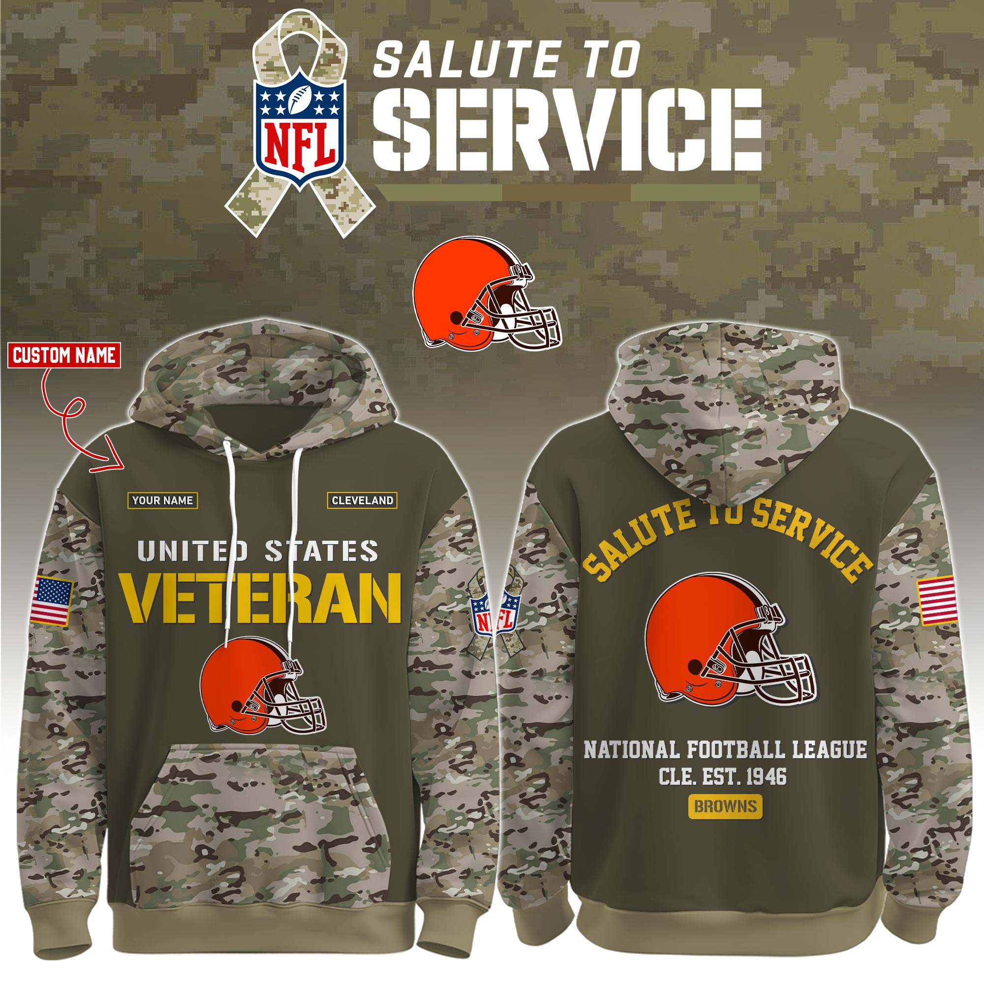 Cleveland Browns Veteran Birthday Limited Editions Ver 3 PT76058