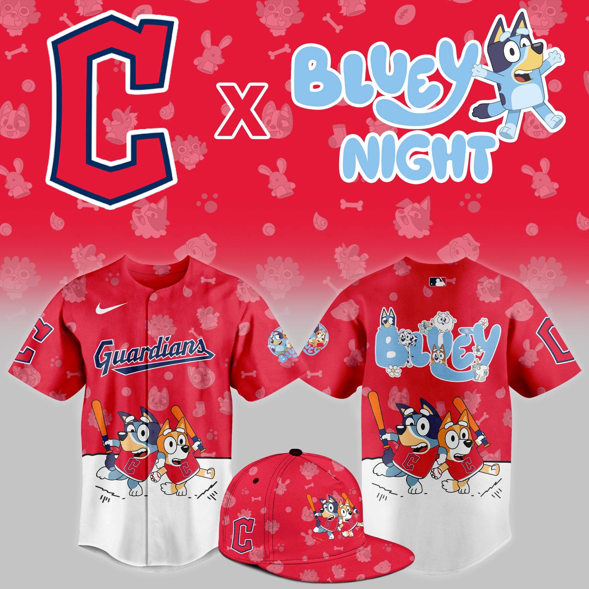 Cleveland Guardians 2025 Bluey Night Game Limited Jersey PT68349
