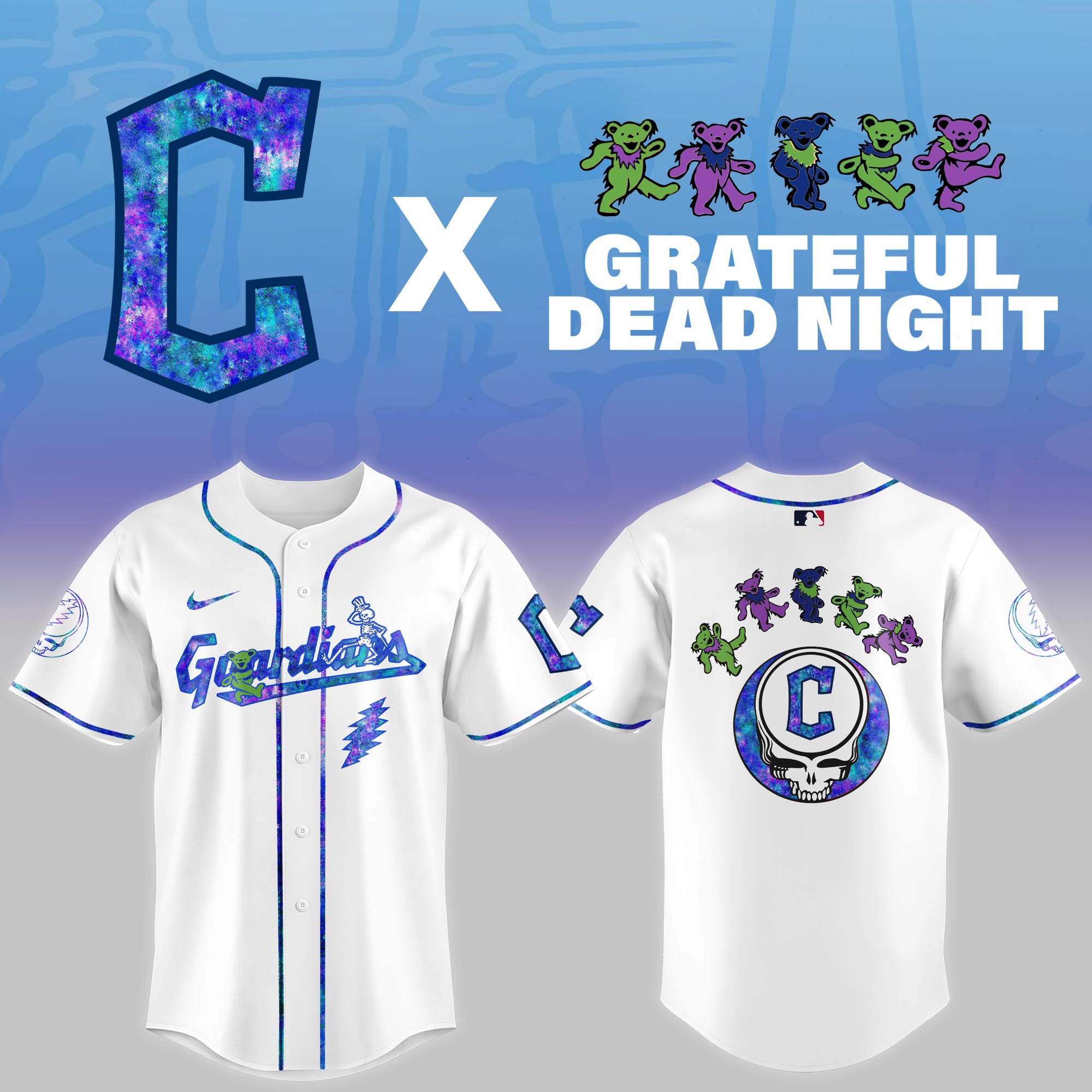 Cleveland Guardians 2025 Grateful Dead Night Limited Jersey PT68322