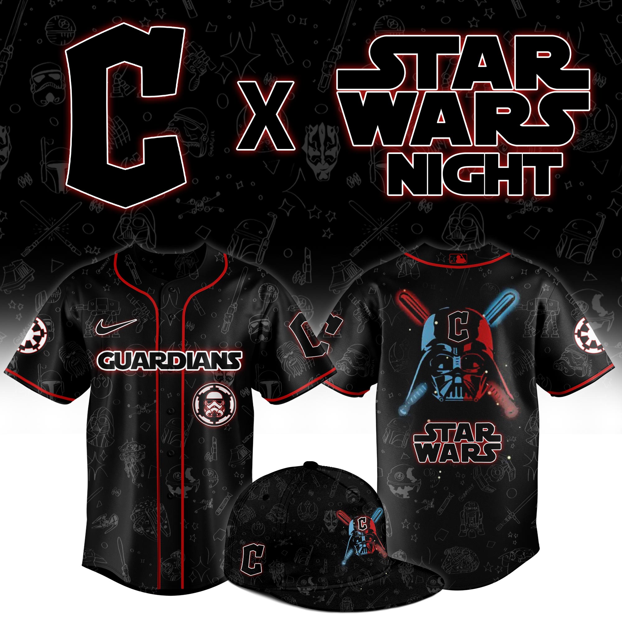 Cleveland Guardians 2025 Star Wars Night Game Limited Jersey MS06571