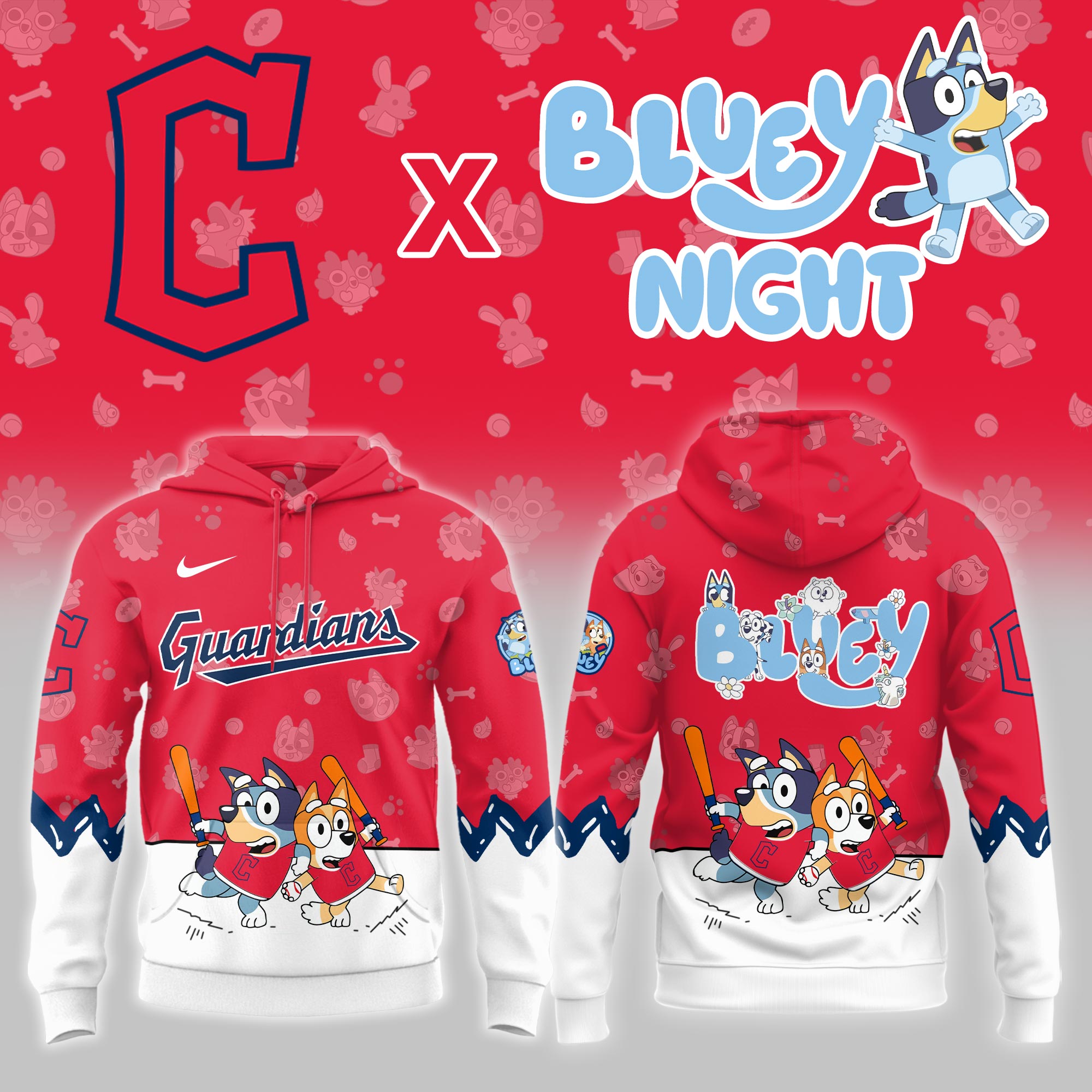 Cleveland Guardians Bluey Night Game Limited Hoodie PT68405