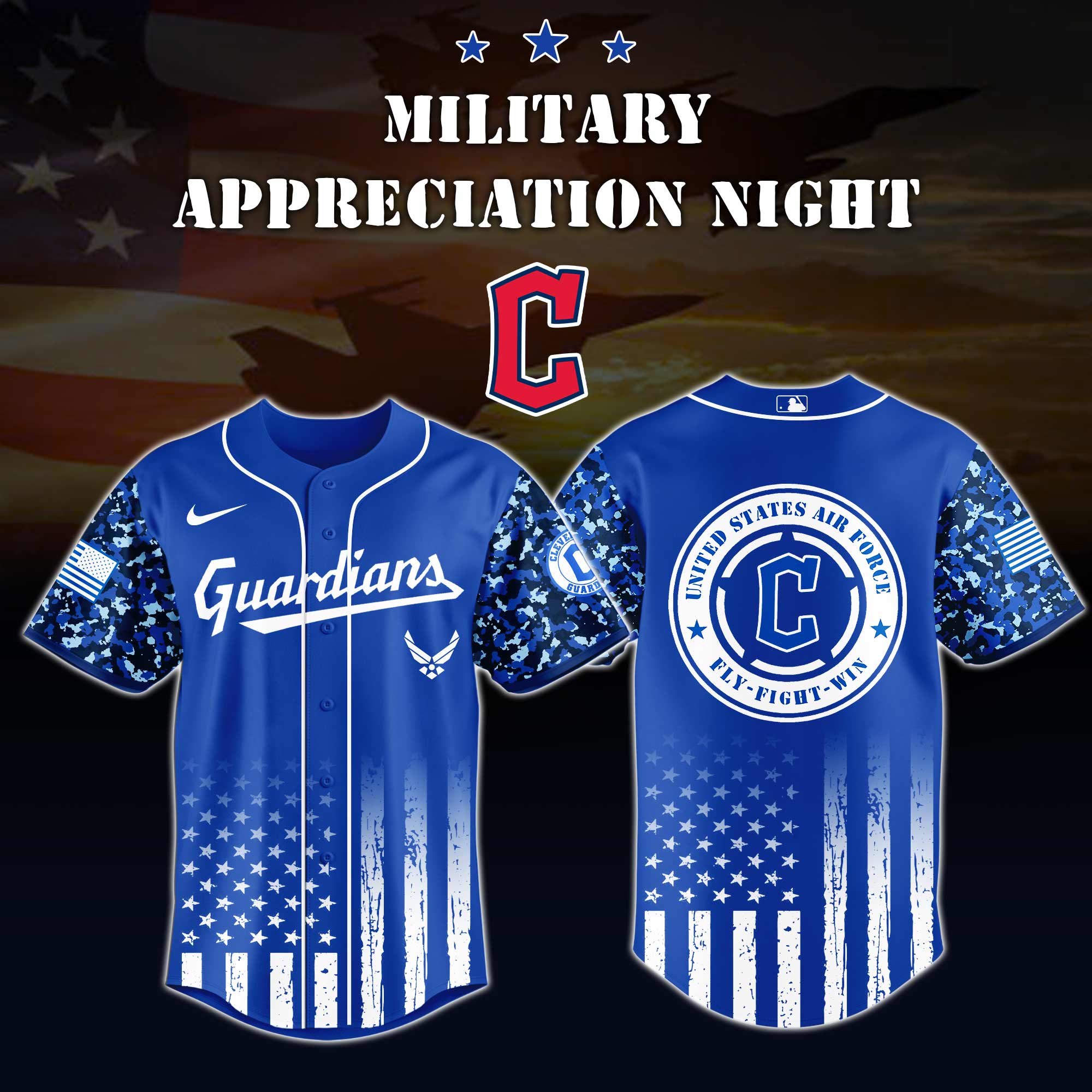 Cleveland Guardians Mlb X Air Force Military Appreciation Night Jersey Editions Limited 2025 V4 PT71513