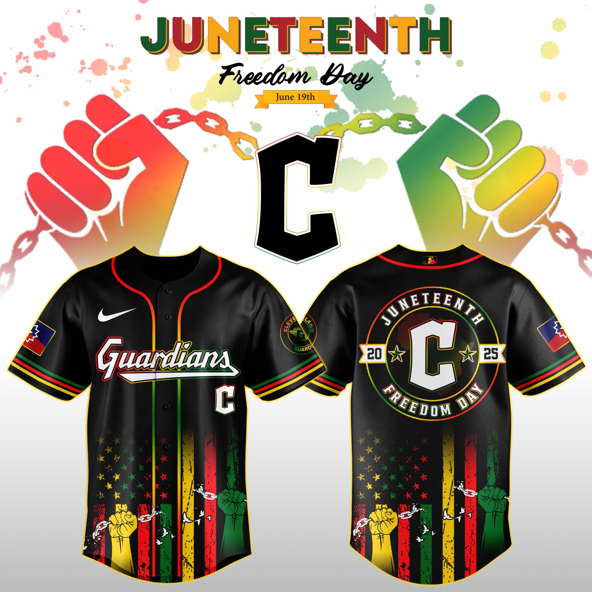 Cleveland Guardians Mlb X Juneteenth Day Jersey Edition Jersey 2025 PT67737
