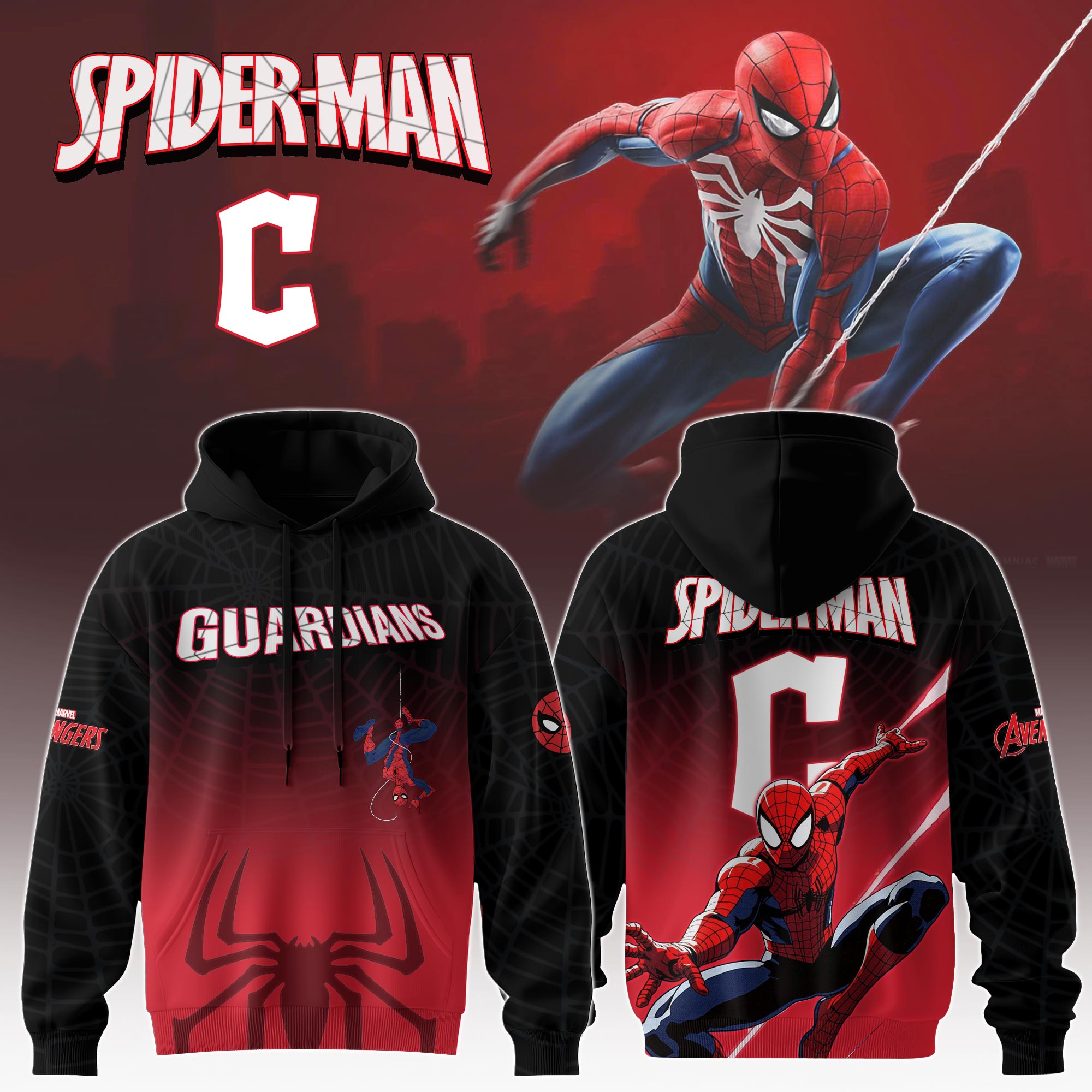 Cleveland Guardians X Spider Man Game Night Special Edition Hoodie MS06518