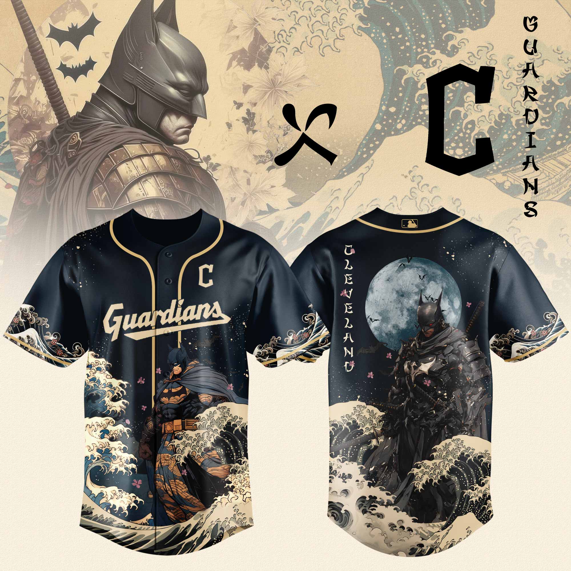 Cleveland Guardians x Batman Night Limited Edition Jersey 2025 PT71800